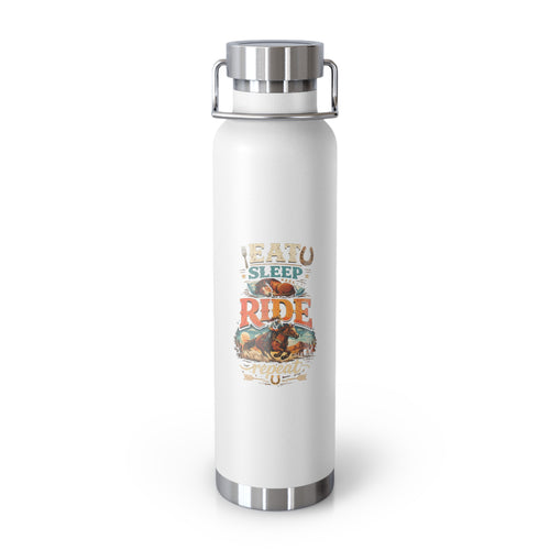 Eat Sleep Ride Repeat Copper Vacuum Insulated Bottle, 22oz | HorseGirlsBrand