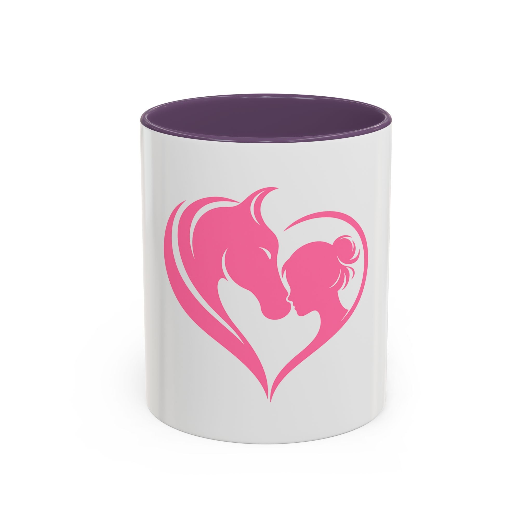 Heart Logo Accent Coffee Mug  Horse & Girl Silhouette for Horse Lovers 11/15oz HorseGirlsBrand