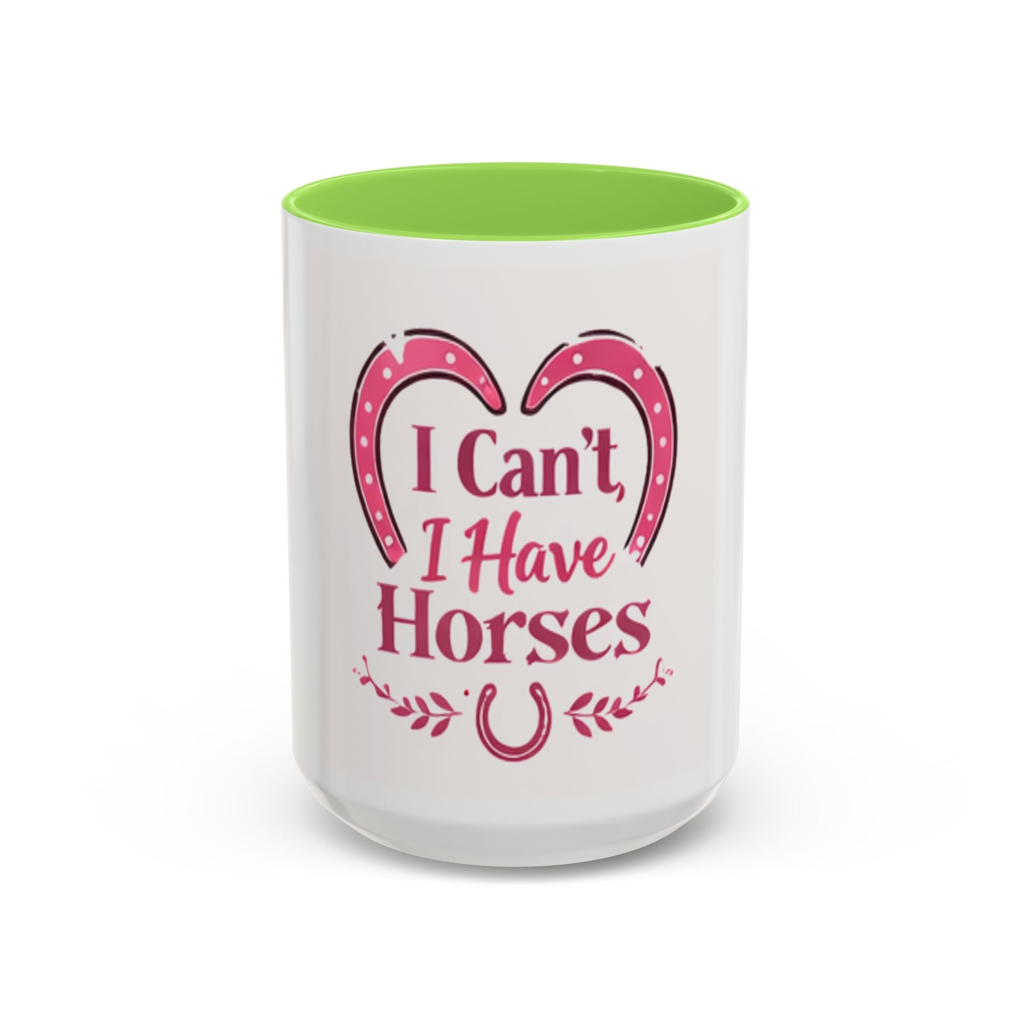 I Can't I Have Horses Pink Horseshoe Heart Mug | Coffee Cup, Equestrian, HorseGirlsBrand