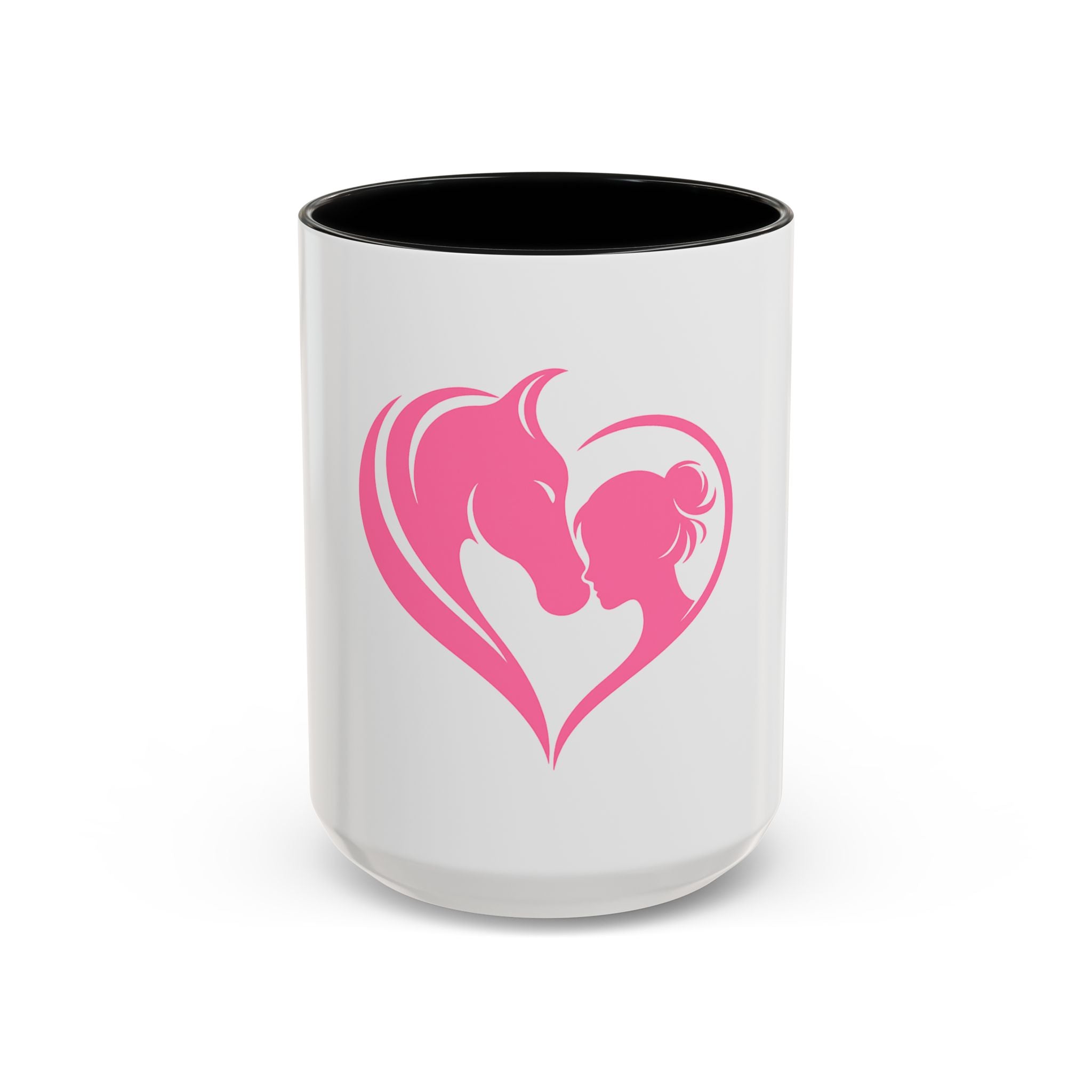 Heart Logo Accent Coffee Mug  Horse & Girl Silhouette for Horse Lovers 11/15oz HorseGirlsBrand