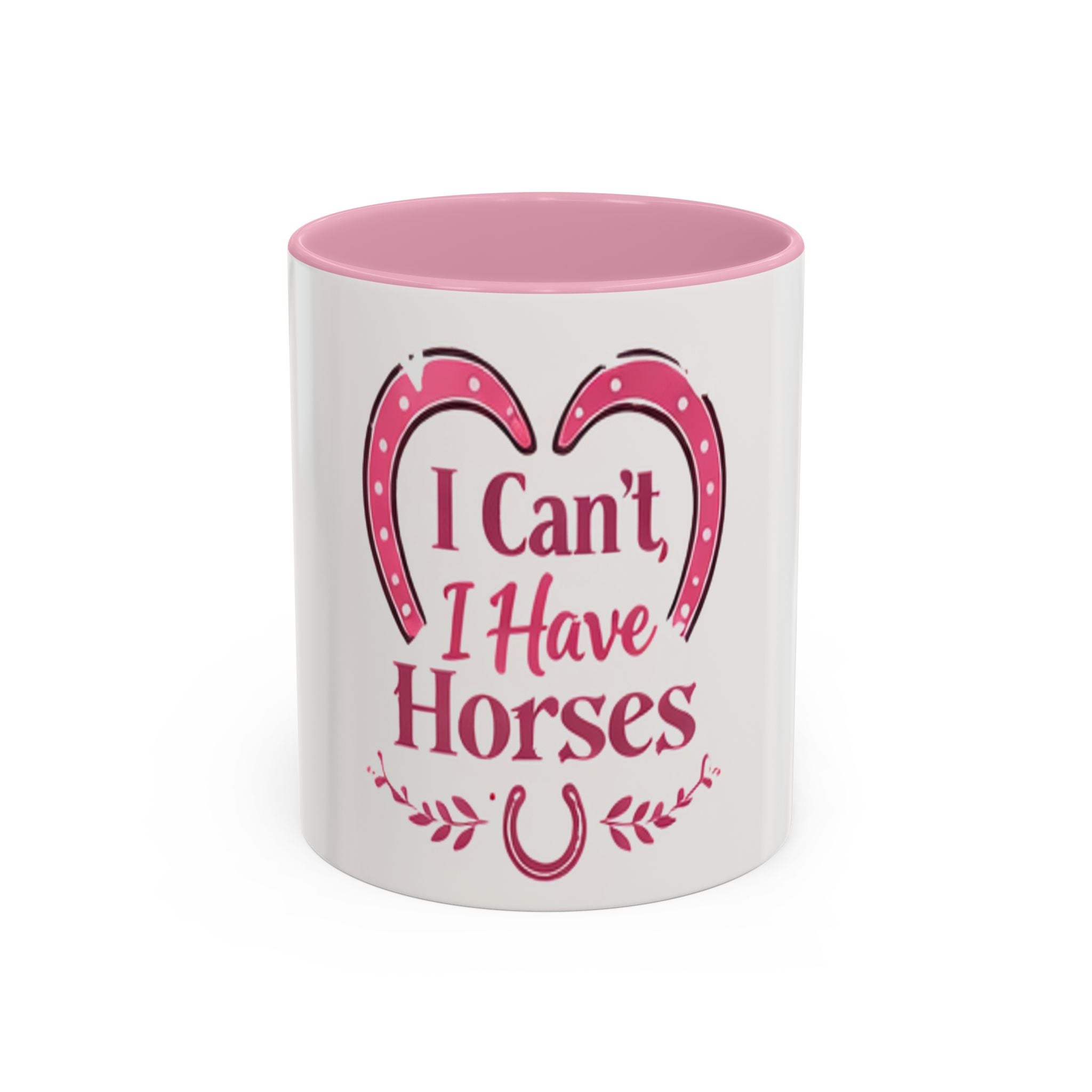 I Can't I Have Horses Pink Horseshoe Heart Mug | Coffee Cup, Equestrian, HorseGirlsBrand