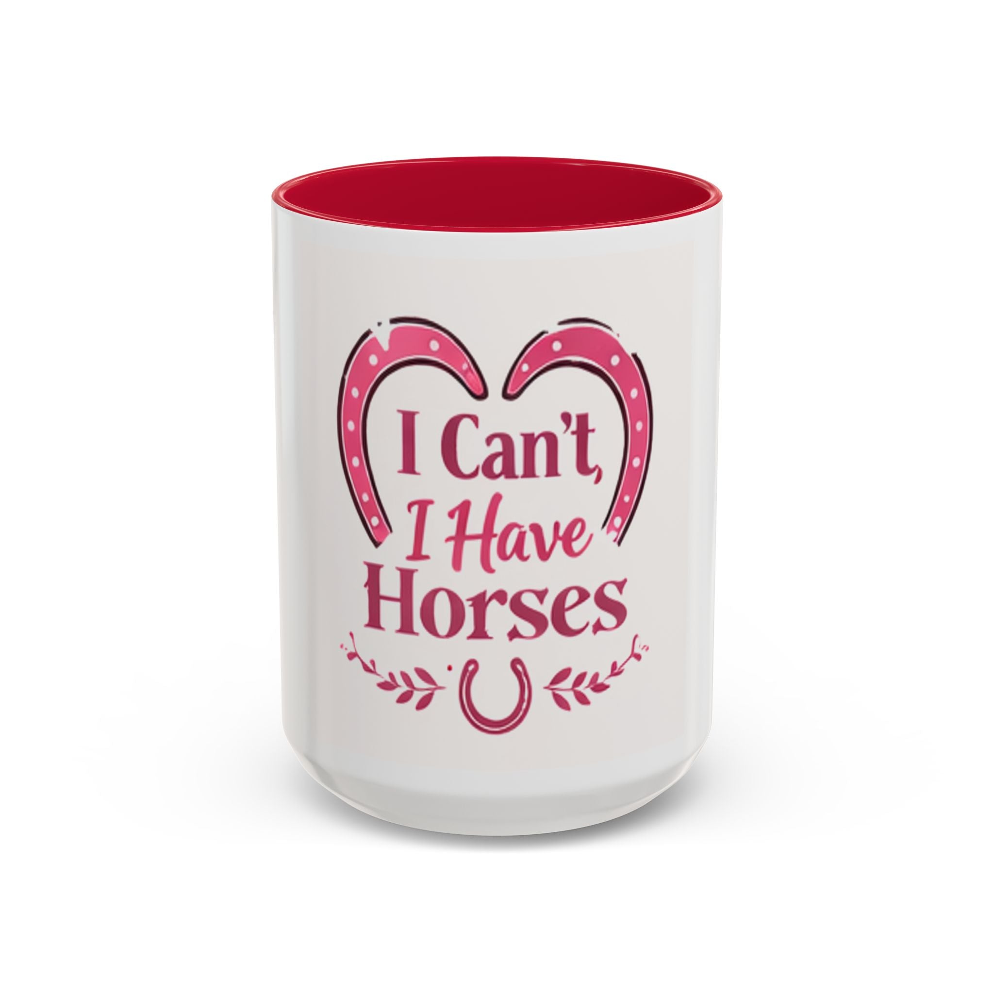 I Can't I Have Horses Pink Horseshoe Heart Mug | Coffee Cup, Equestrian, HorseGirlsBrand