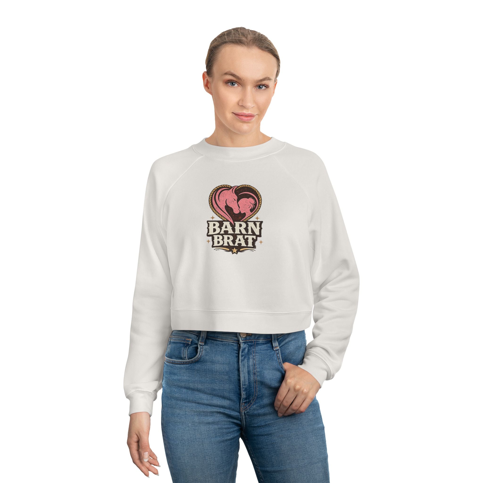 Barn Brat Heart Cropped Pullover Sweatshirt | HorseGirlsBrand
