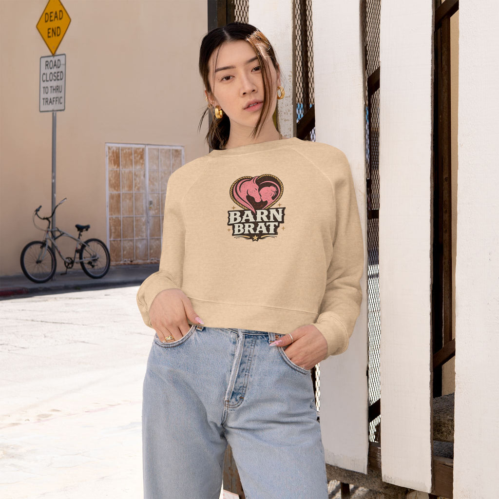 Barn Brat Heart Cropped Pullover Sweatshirt | HorseGirlsBrand