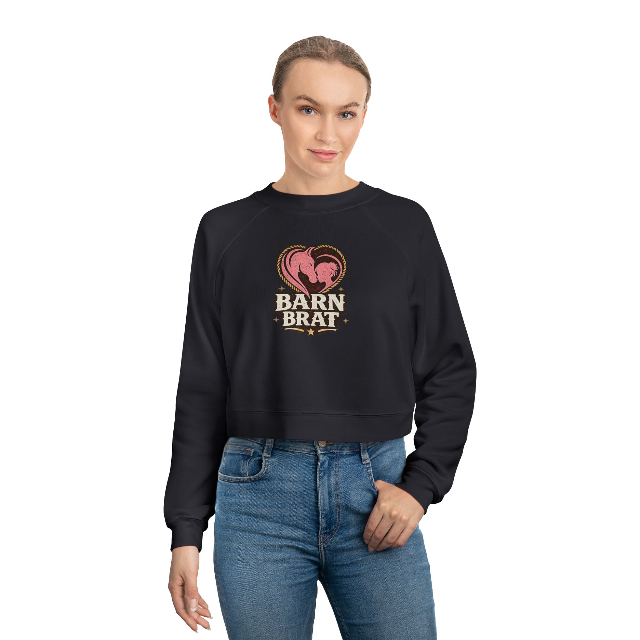 Barn Brat Heart Cropped Pullover Sweatshirt | HorseGirlsBrand