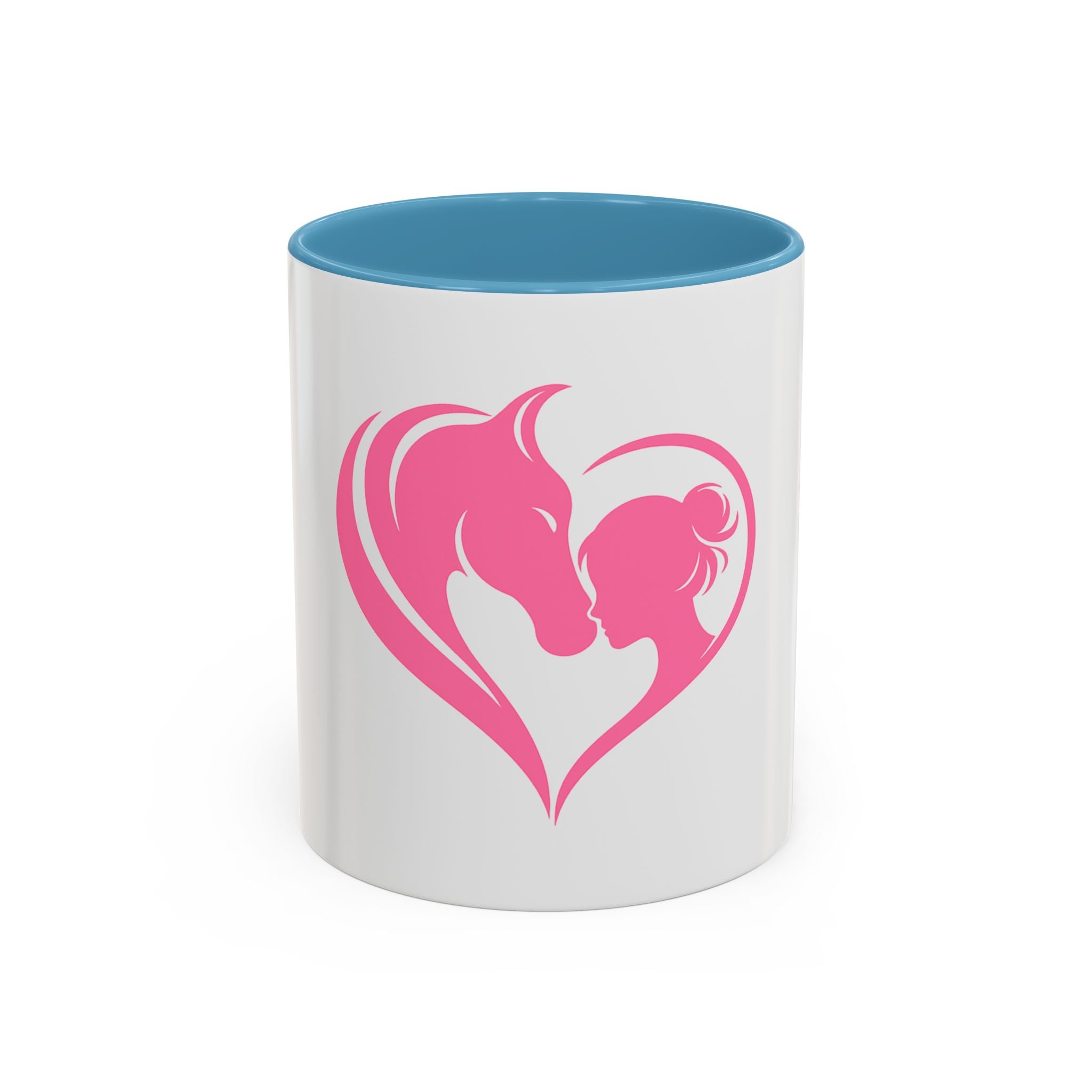 Heart Logo Accent Coffee Mug  Horse & Girl Silhouette for Horse Lovers 11/15oz HorseGirlsBrand