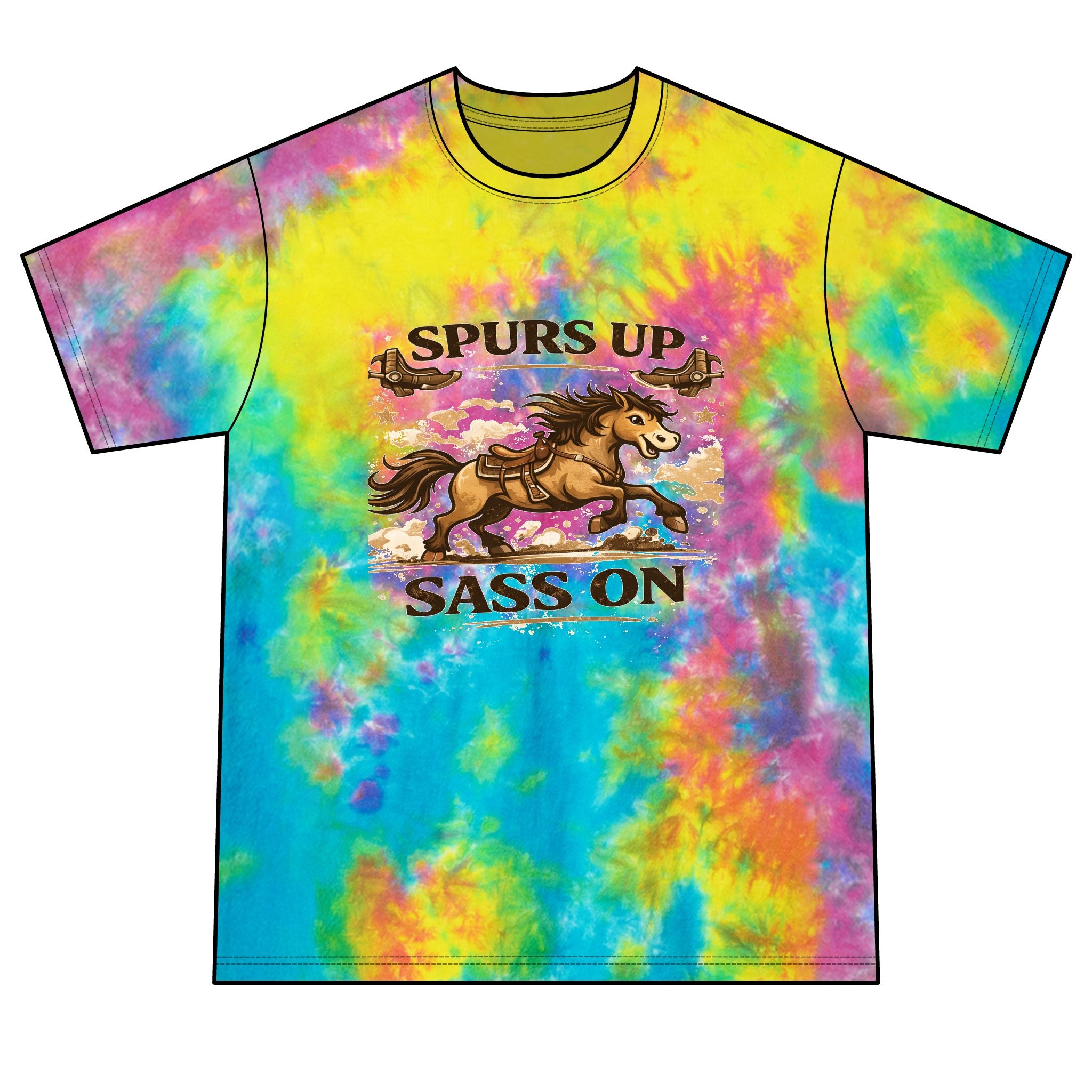 Spurs Up Sass Tie-Dye Tee | HorseGirlsBrand