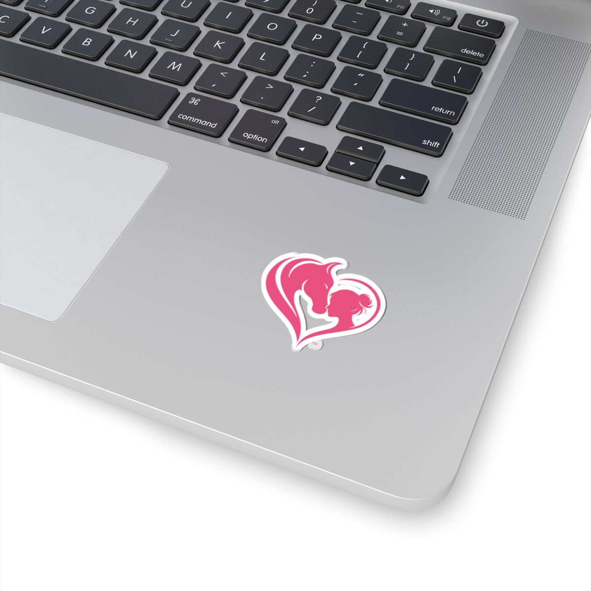 Horse Lover Heart Sticker  Pink Horse & Girl Kiss-Cut Decal Equestrian Gift HorseGirlsBrand