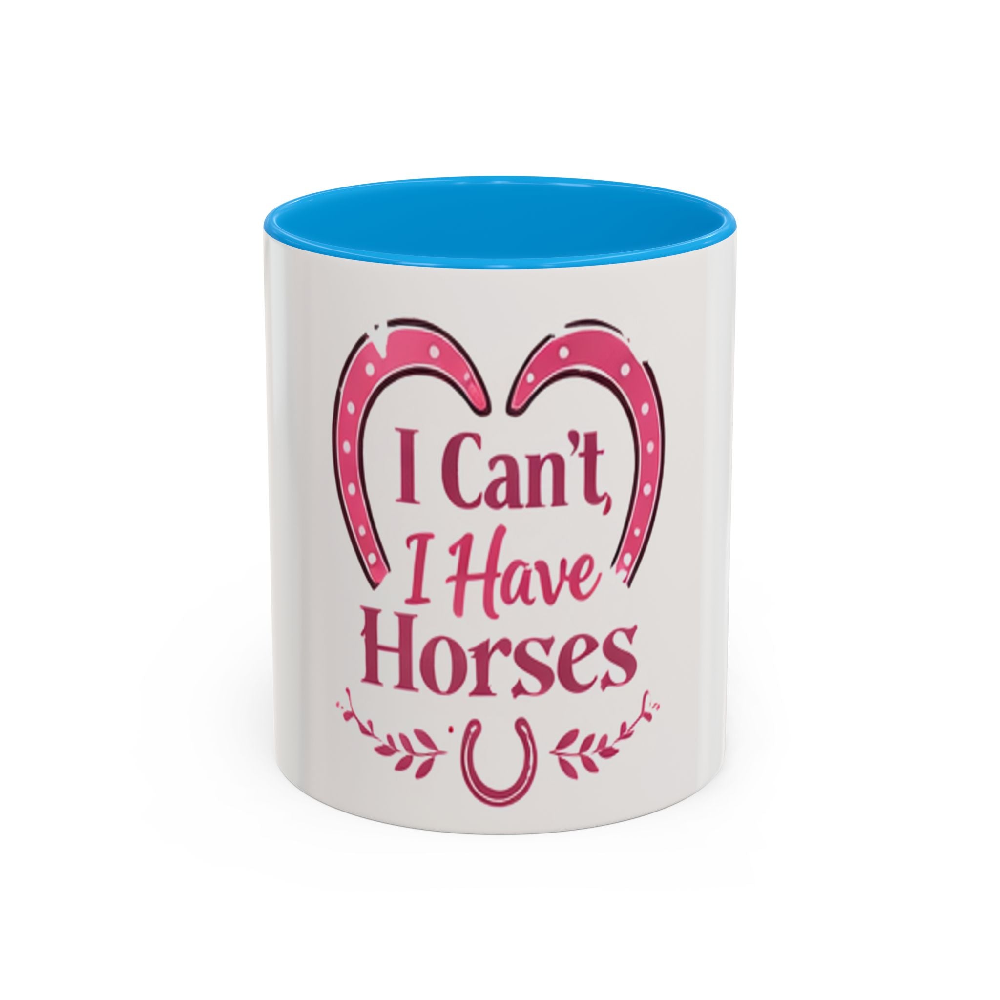 I Can't I Have Horses Pink Horseshoe Heart Mug | Coffee Cup, Equestrian, HorseGirlsBrand