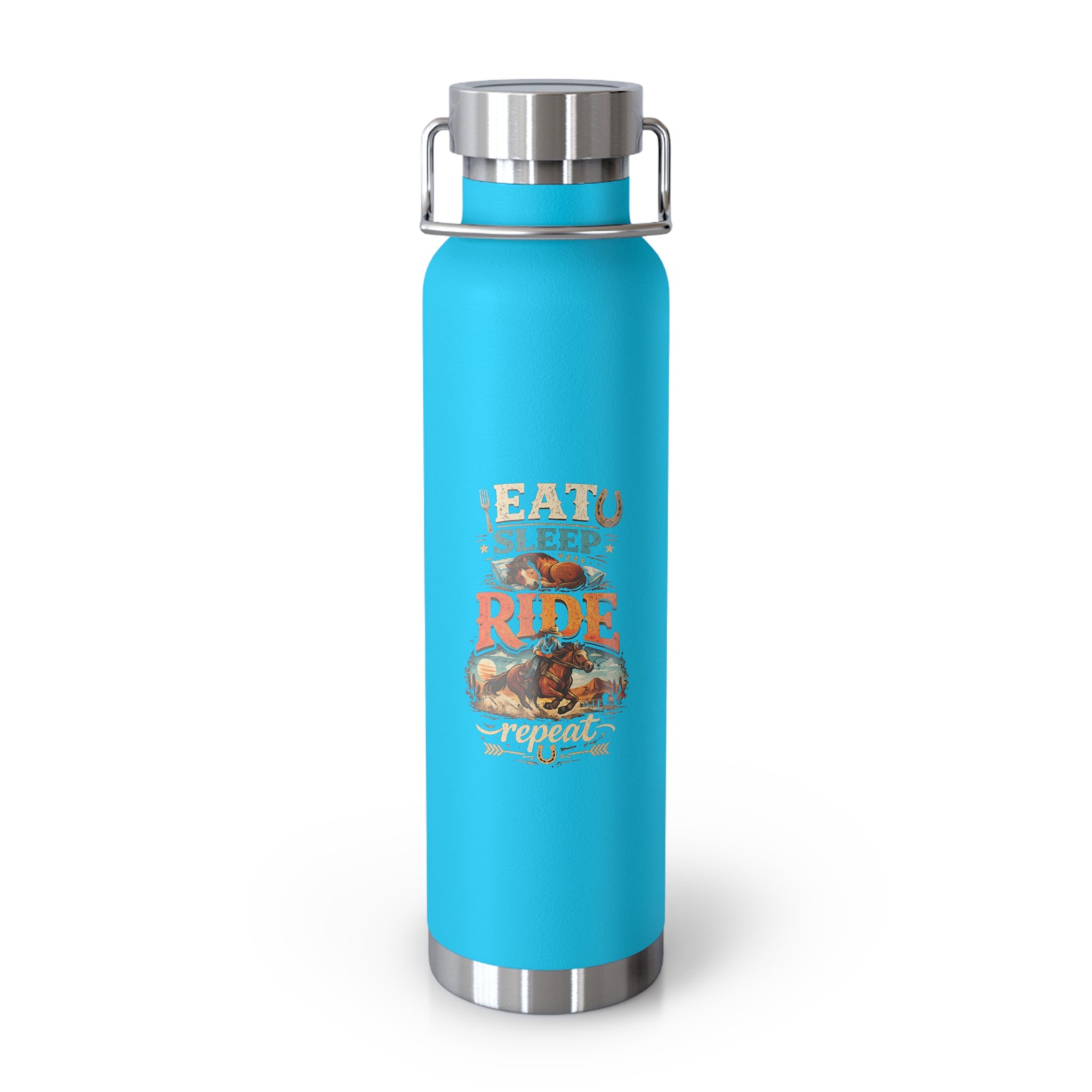 Eat Sleep Ride Repeat Copper Vacuum Insulated Bottle, 22oz | HorseGirlsBrand