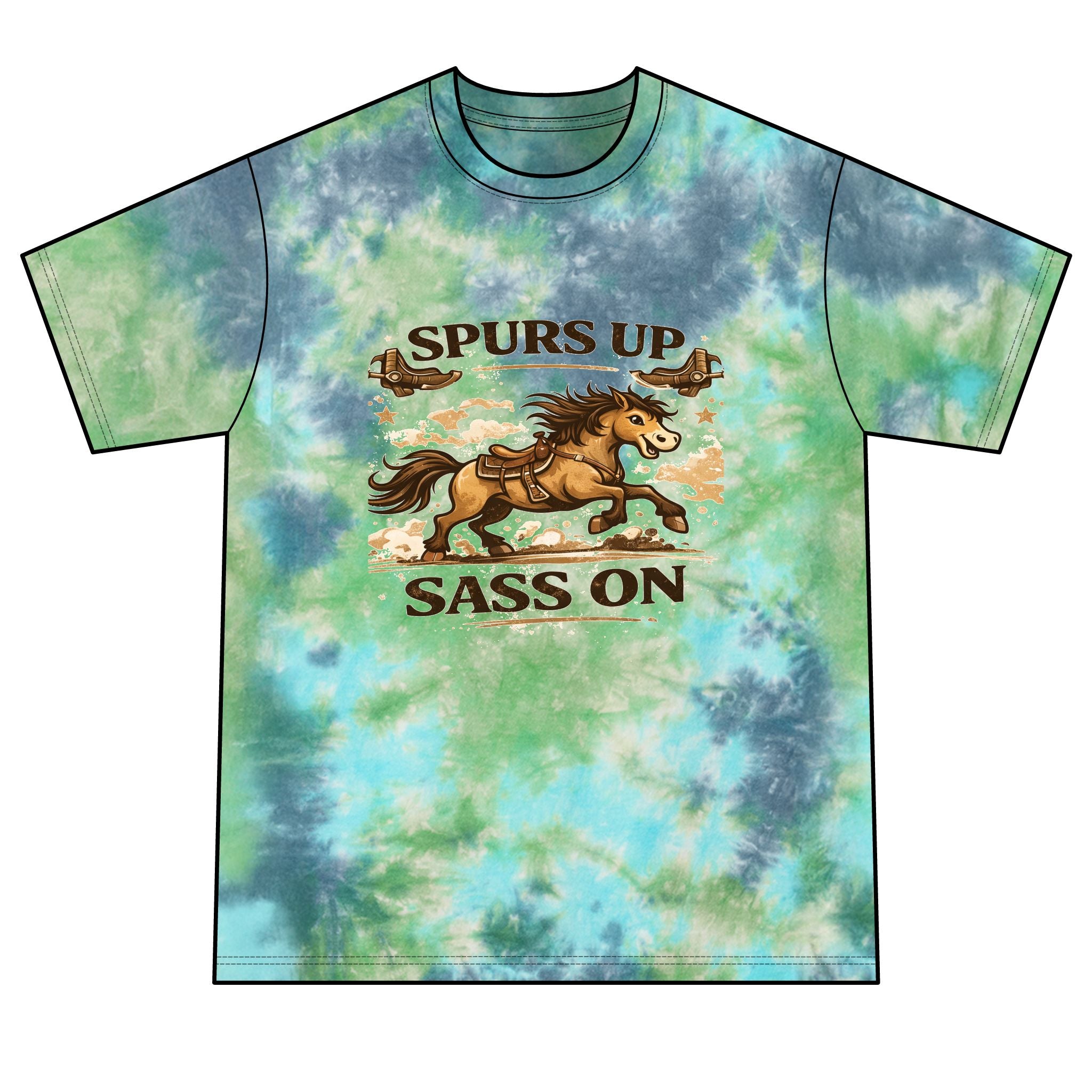 Spurs Up Sass Tie-Dye Tee | HorseGirlsBrand