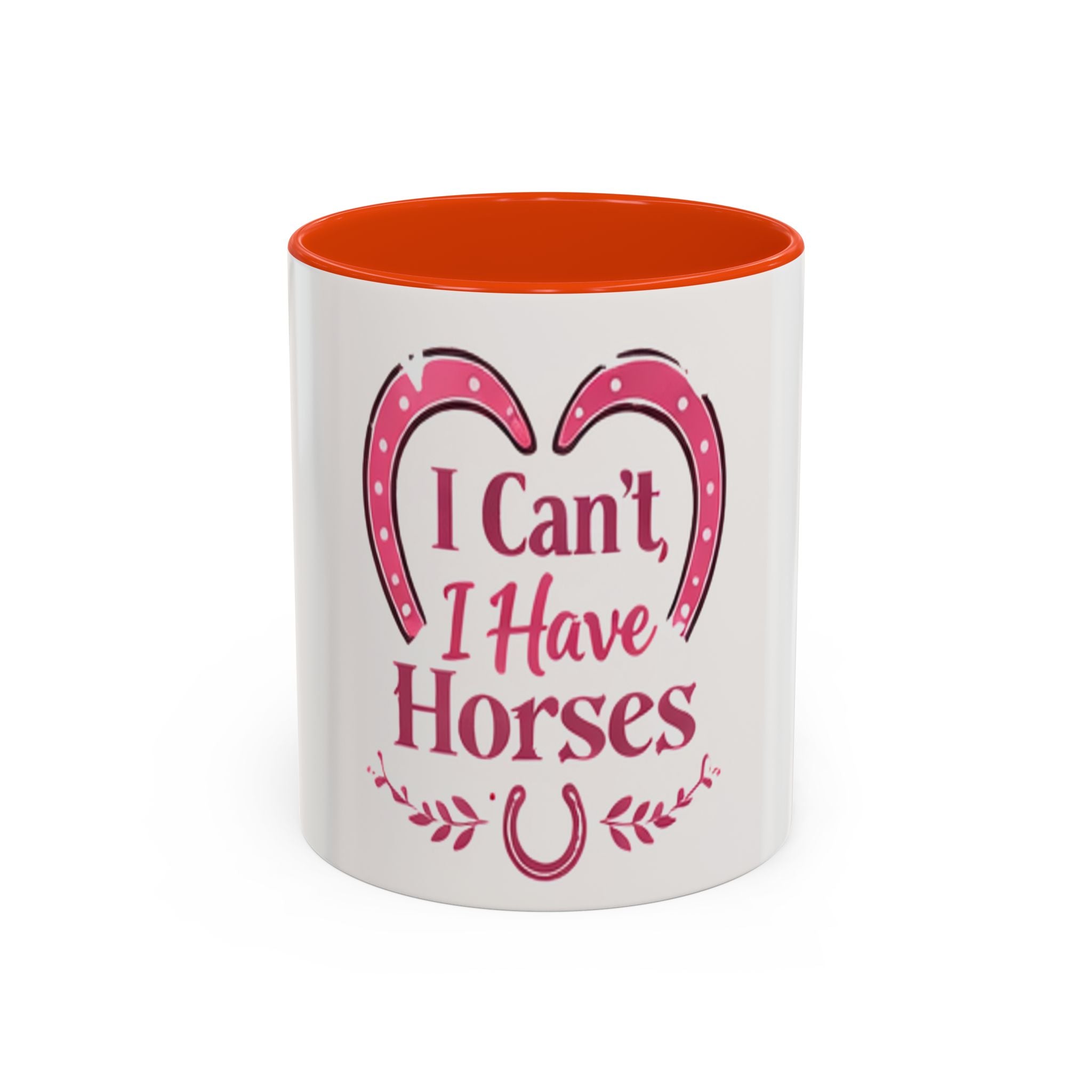I Can't I Have Horses Pink Horseshoe Heart Mug | Coffee Cup, Equestrian, HorseGirlsBrand