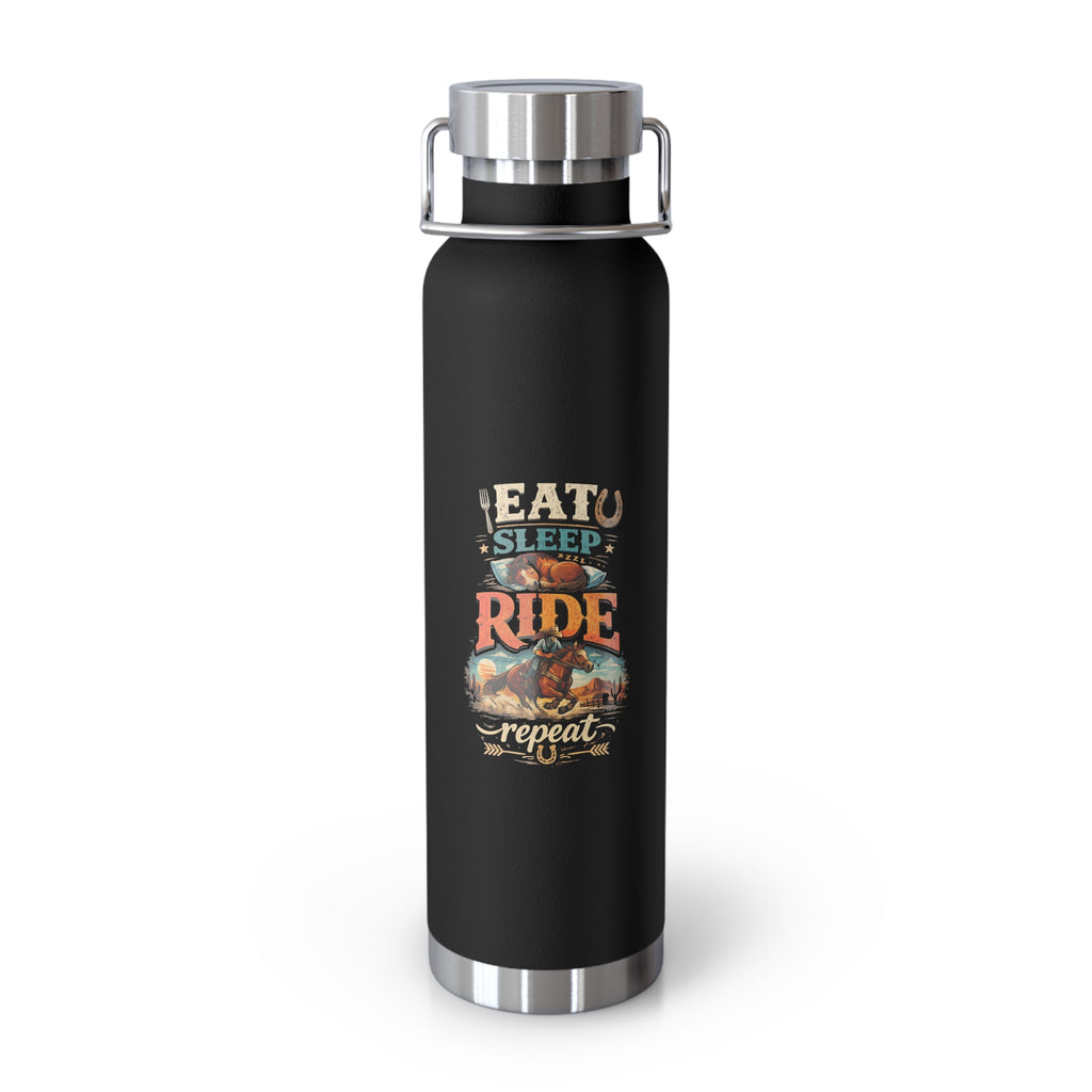 Eat Sleep Ride Repeat Copper Vacuum Insulated Bottle, 22oz | HorseGirlsBrand