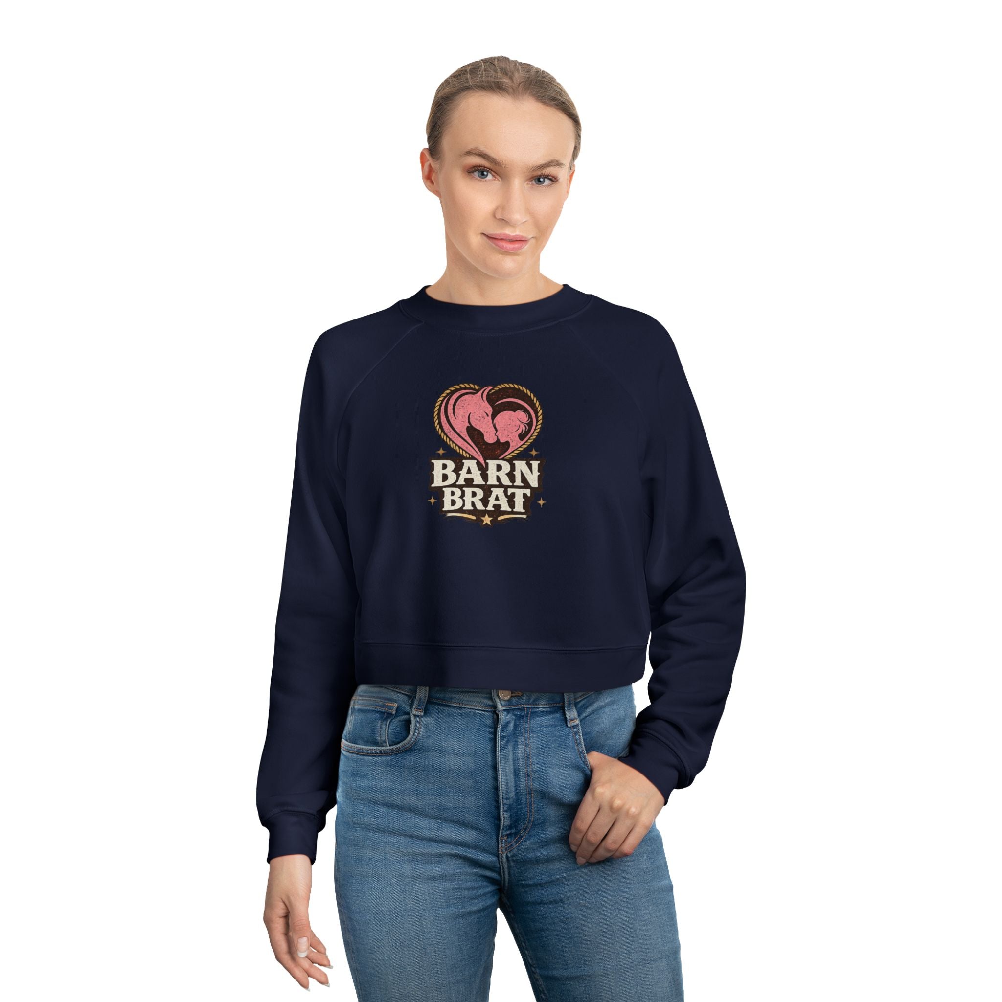 Barn Brat Heart Cropped Pullover Sweatshirt | HorseGirlsBrand