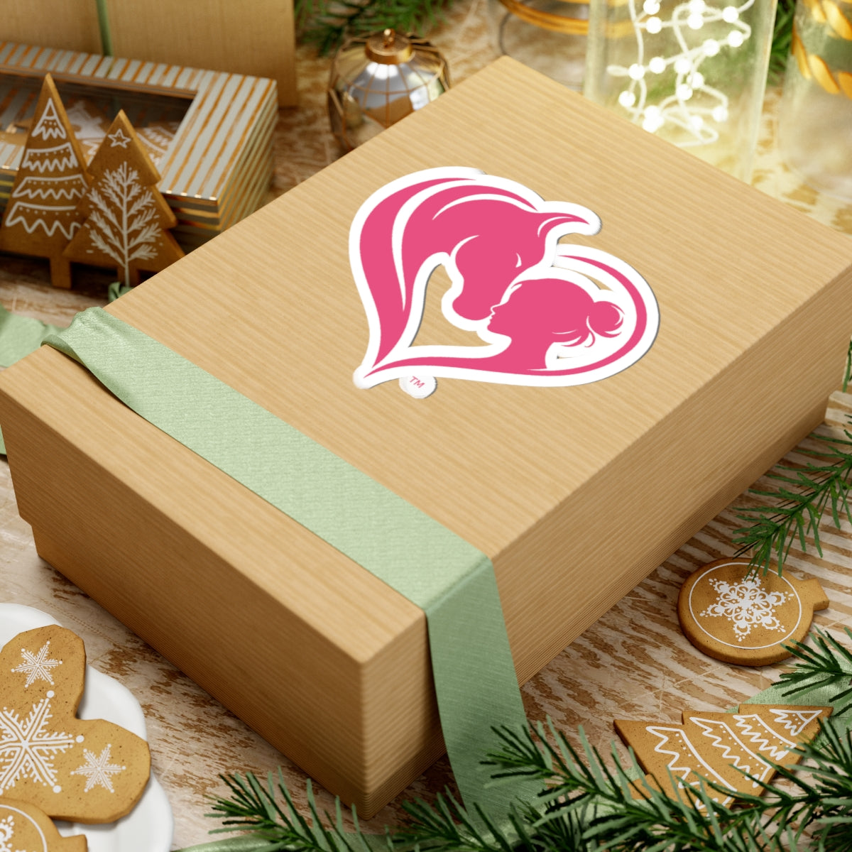 Horse Lover Heart Sticker  Pink Horse & Girl Kiss-Cut Decal Equestrian Gift HorseGirlsBrand