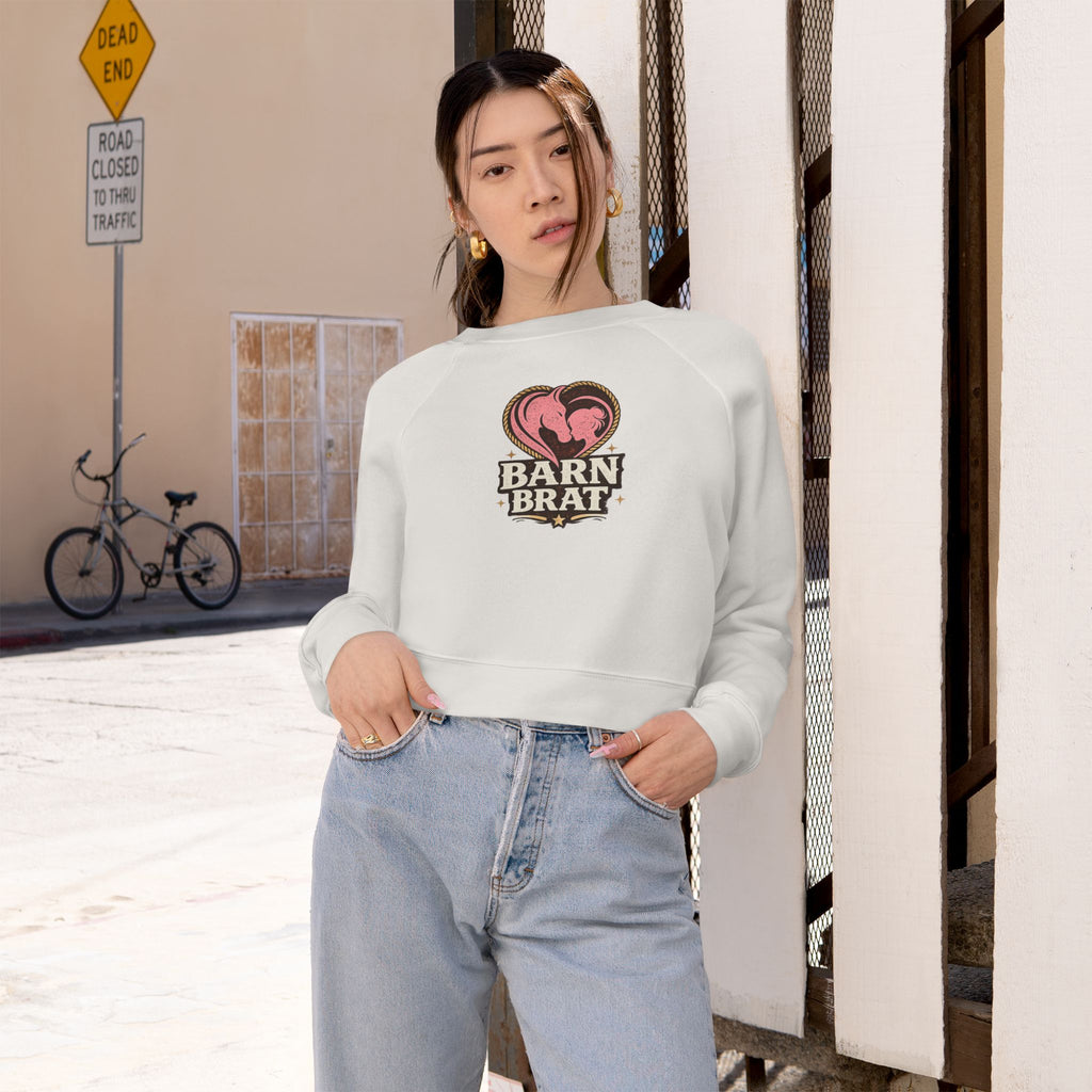 Barn Brat Heart Cropped Pullover Sweatshirt | HorseGirlsBrand