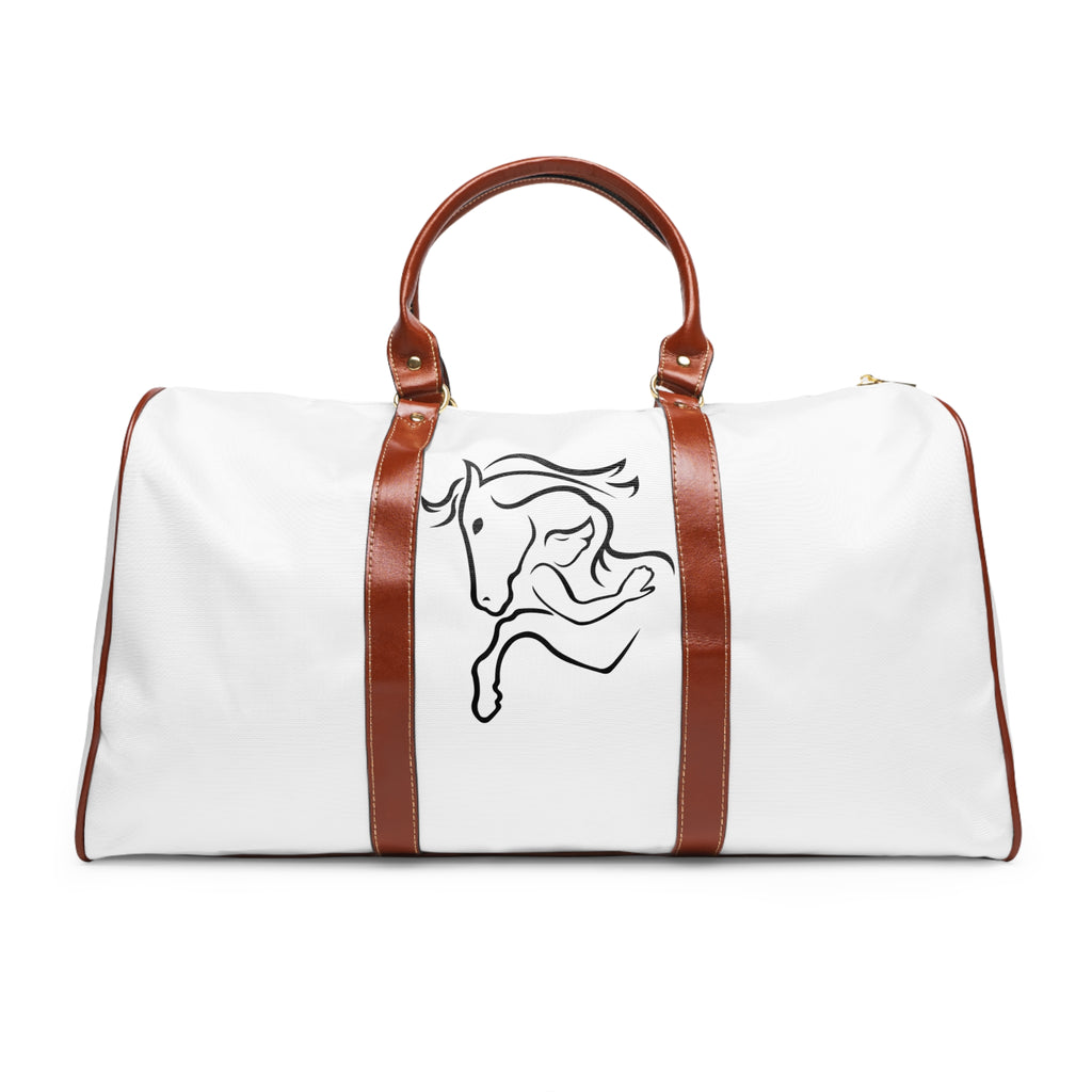 Galloping Horse Waterproof Travel Bag | Duffle with Leather Straps