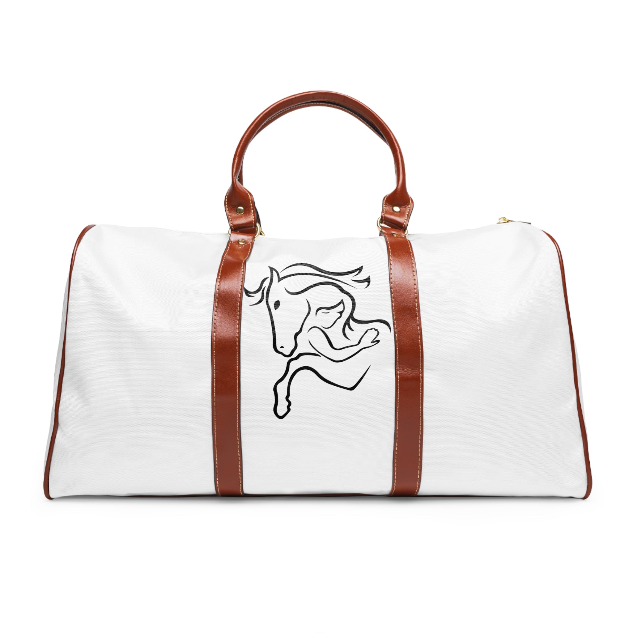 Galloping Horse Waterproof Travel Bag | Duffle with Leather Straps