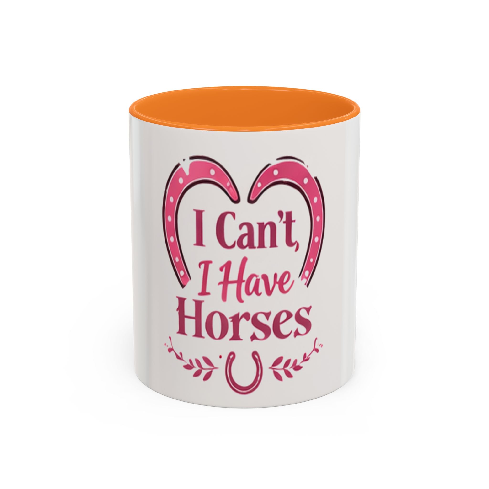 I Can't I Have Horses Pink Horseshoe Heart Mug | Coffee Cup, Equestrian, HorseGirlsBrand