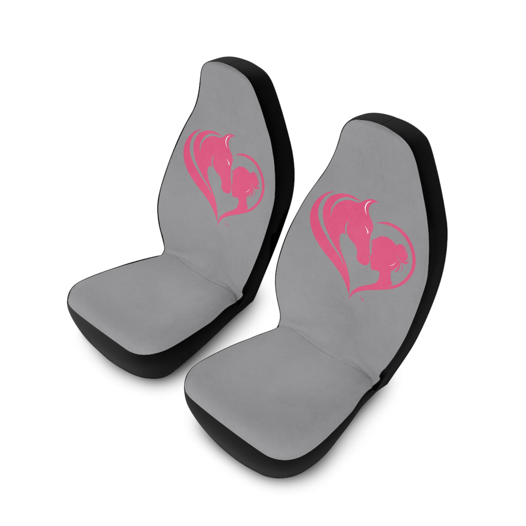 Pink Horse Heart logo Car Seat Covers | Cute Equine Design HorseGirlsBrand