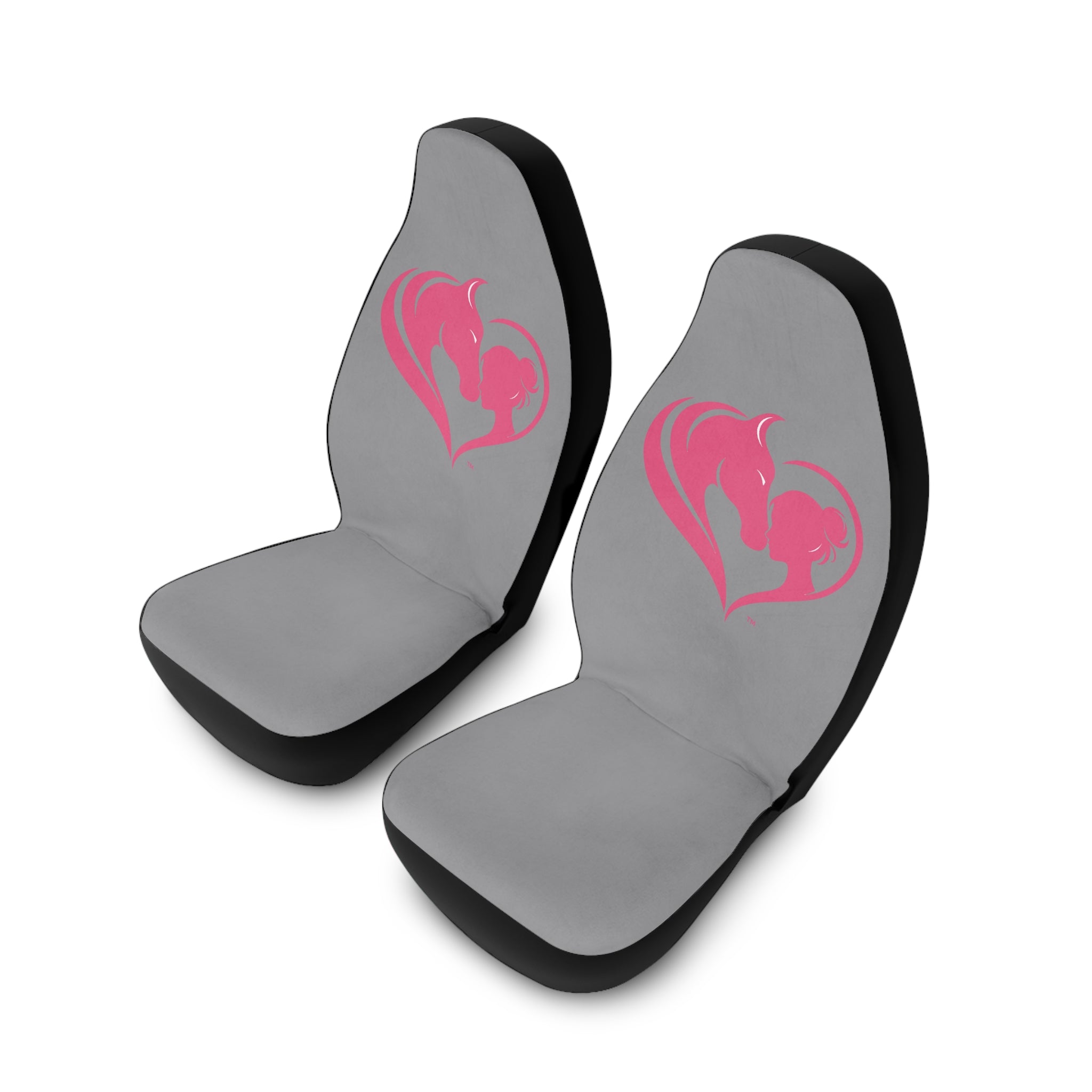 Pink Horse Heart logo Car Seat Covers | Cute Equine Design HorseGirlsBrand
