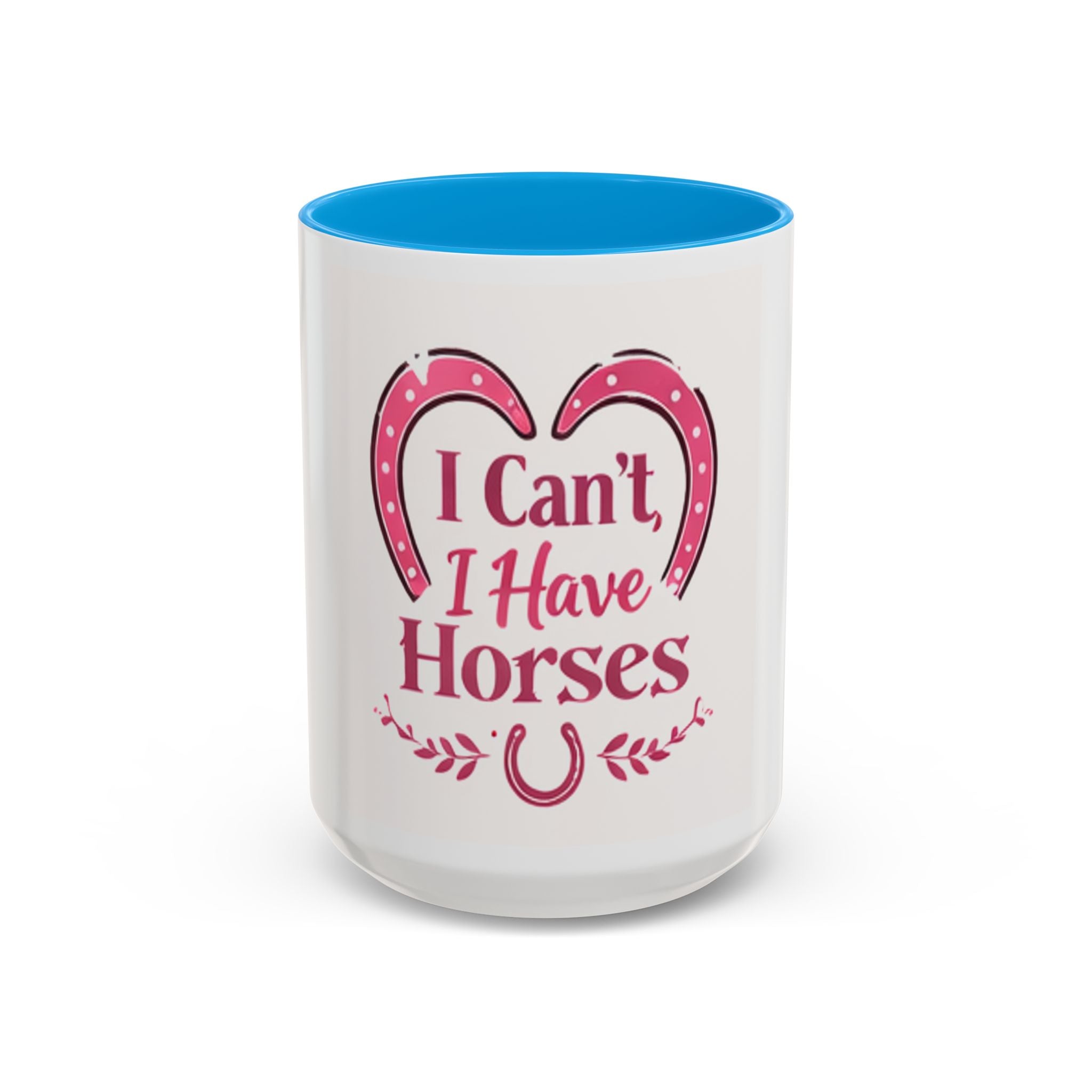 I Can't I Have Horses Pink Horseshoe Heart Mug | Coffee Cup, Equestrian, HorseGirlsBrand