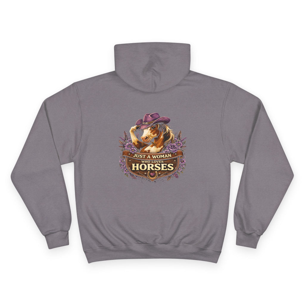 Just A Women That Loves Horses Hoodie | HorseGirlsBrand