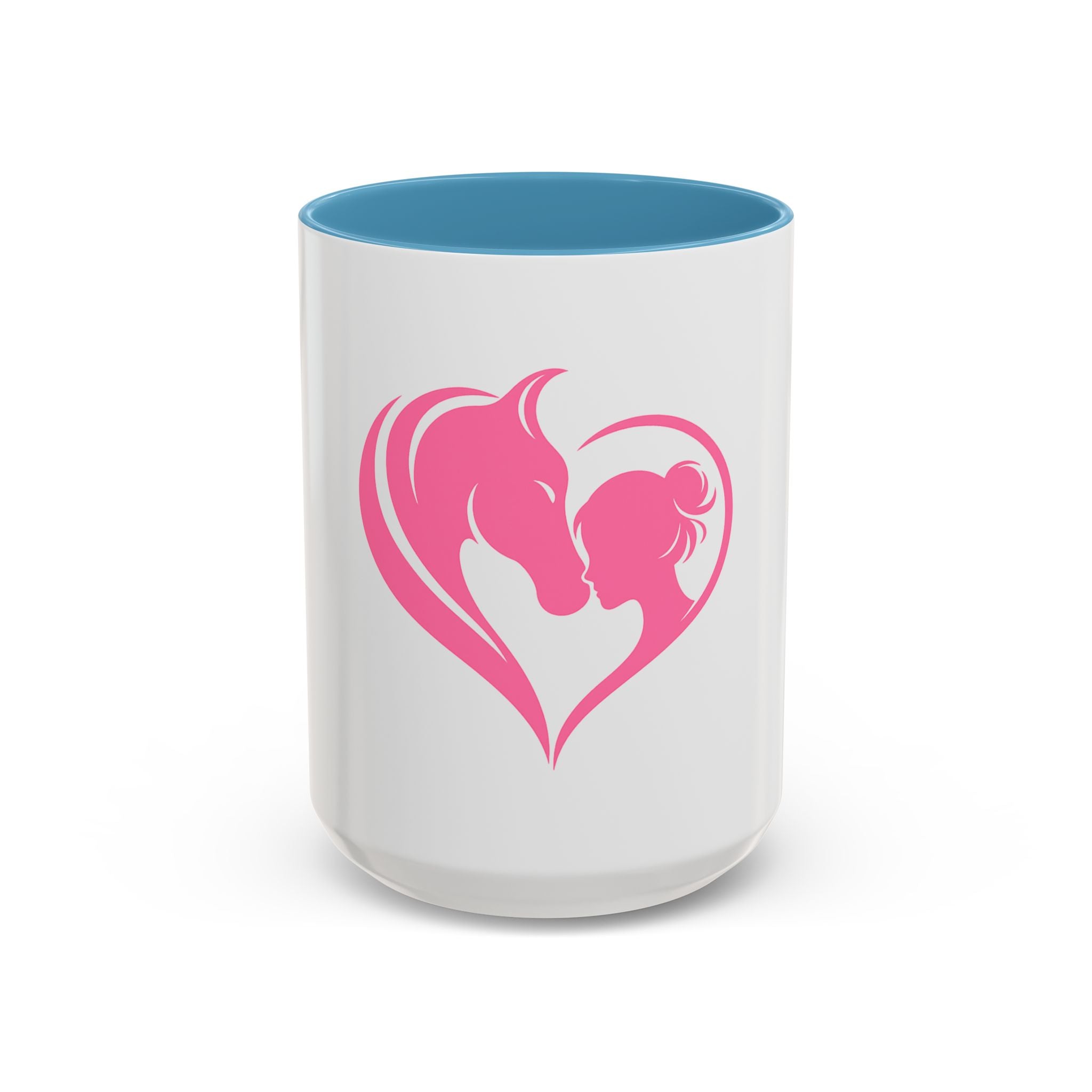 Heart Logo Accent Coffee Mug  Horse & Girl Silhouette for Horse Lovers 11/15oz HorseGirlsBrand
