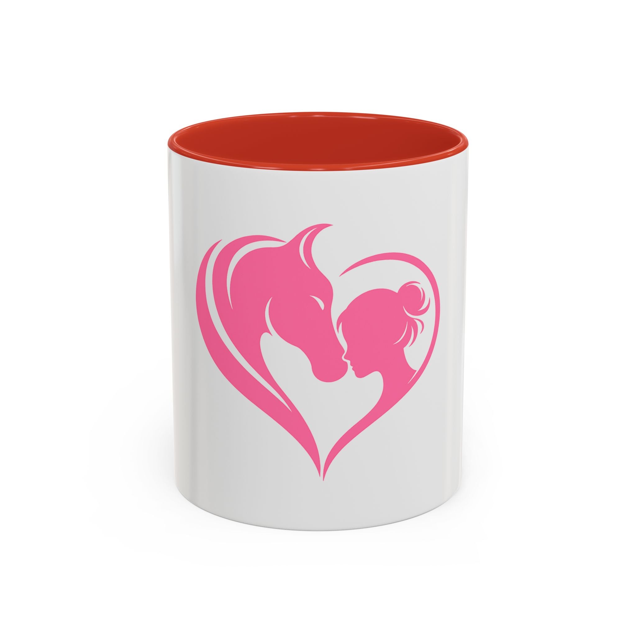 Heart Logo Accent Coffee Mug  Horse & Girl Silhouette for Horse Lovers 11/15oz HorseGirlsBrand