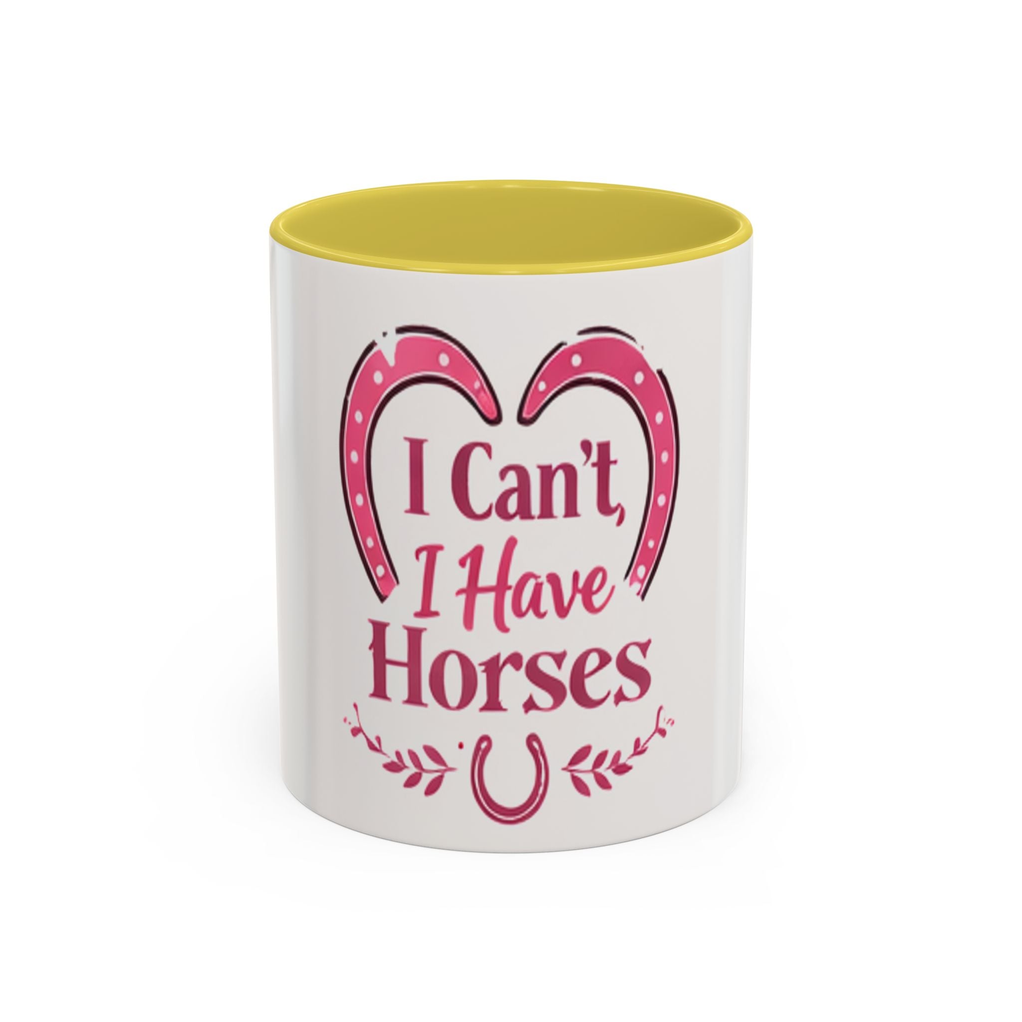 I Can't I Have Horses Pink Horseshoe Heart Mug | Coffee Cup, Equestrian, HorseGirlsBrand