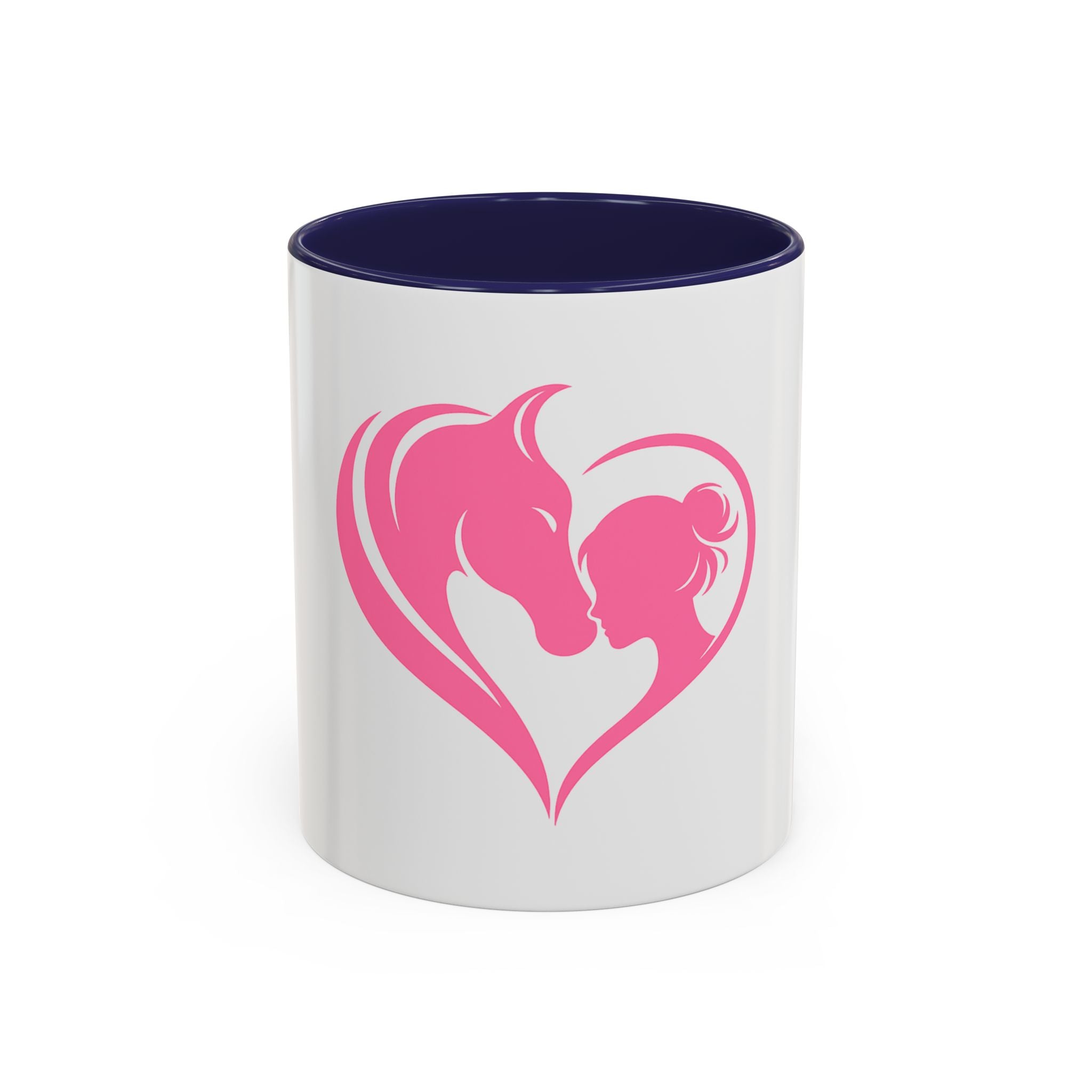 Heart Logo Accent Coffee Mug  Horse & Girl Silhouette for Horse Lovers 11/15oz HorseGirlsBrand