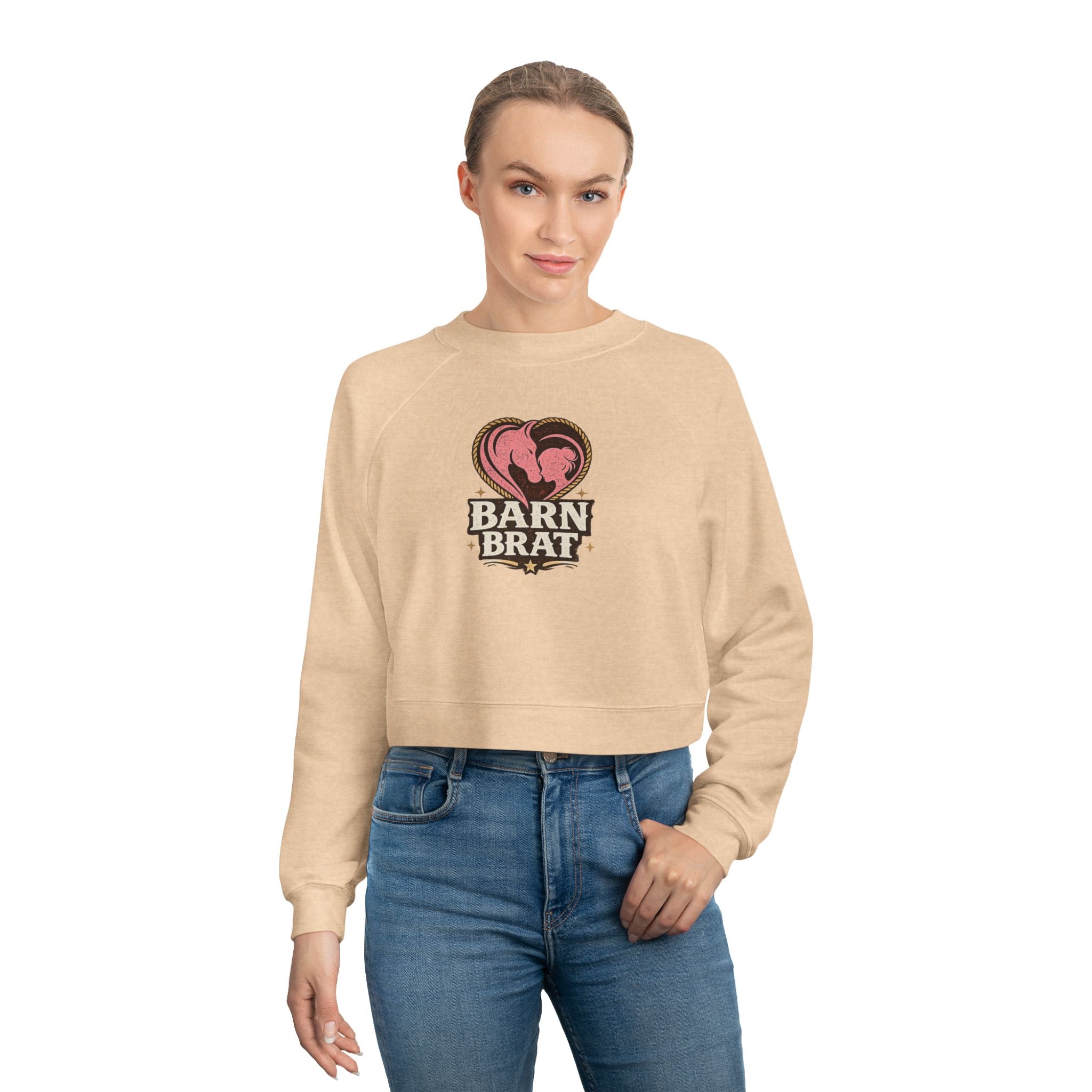 Barn Brat Heart Cropped Pullover Sweatshirt | HorseGirlsBrand