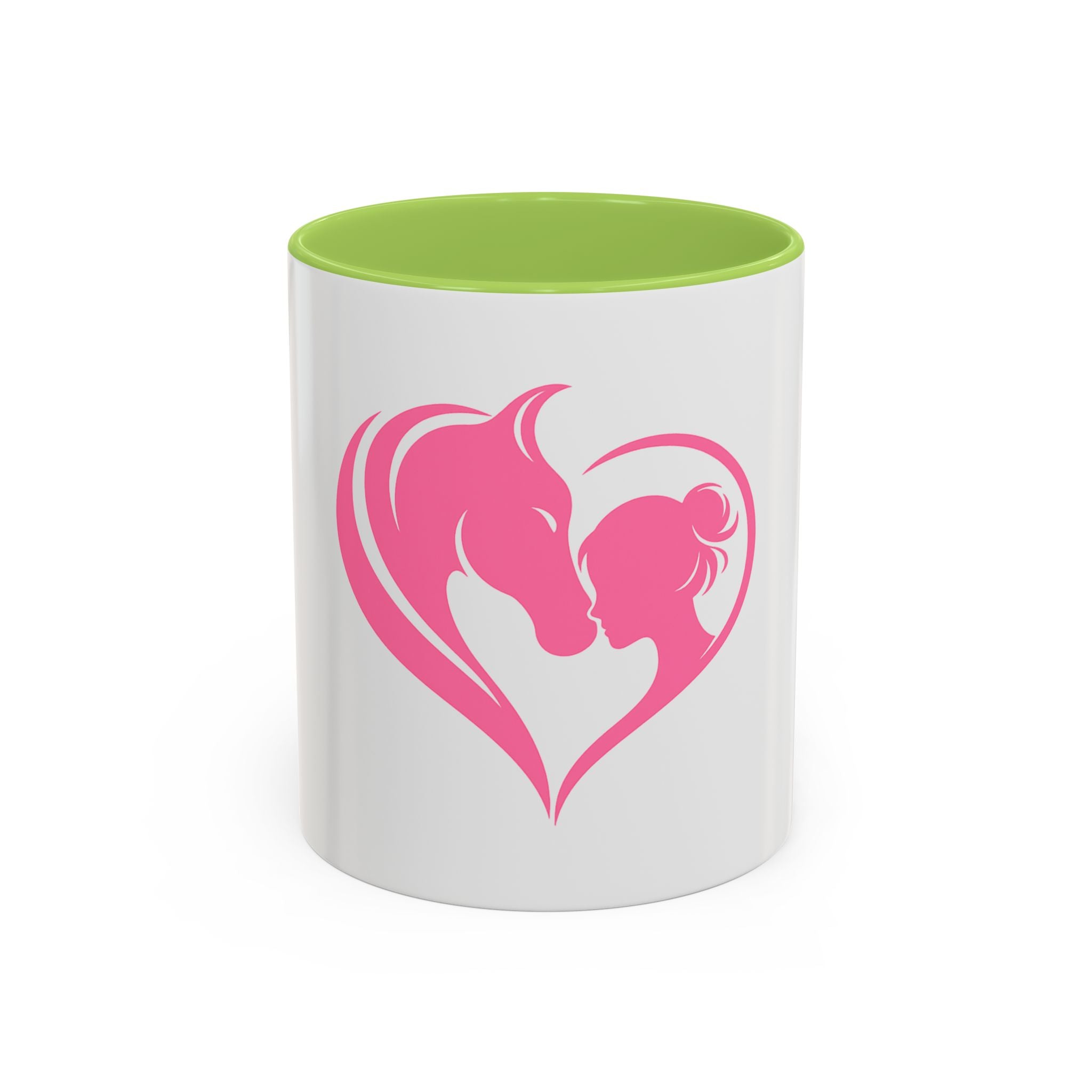 Heart Logo Accent Coffee Mug  Horse & Girl Silhouette for Horse Lovers 11/15oz HorseGirlsBrand