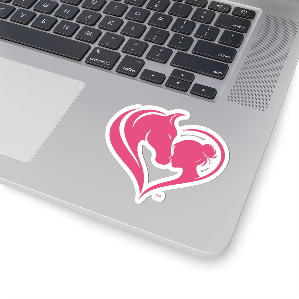 Horse Lover Heart Sticker  Pink Horse & Girl Kiss-Cut Decal Equestrian Gift HorseGirlsBrand