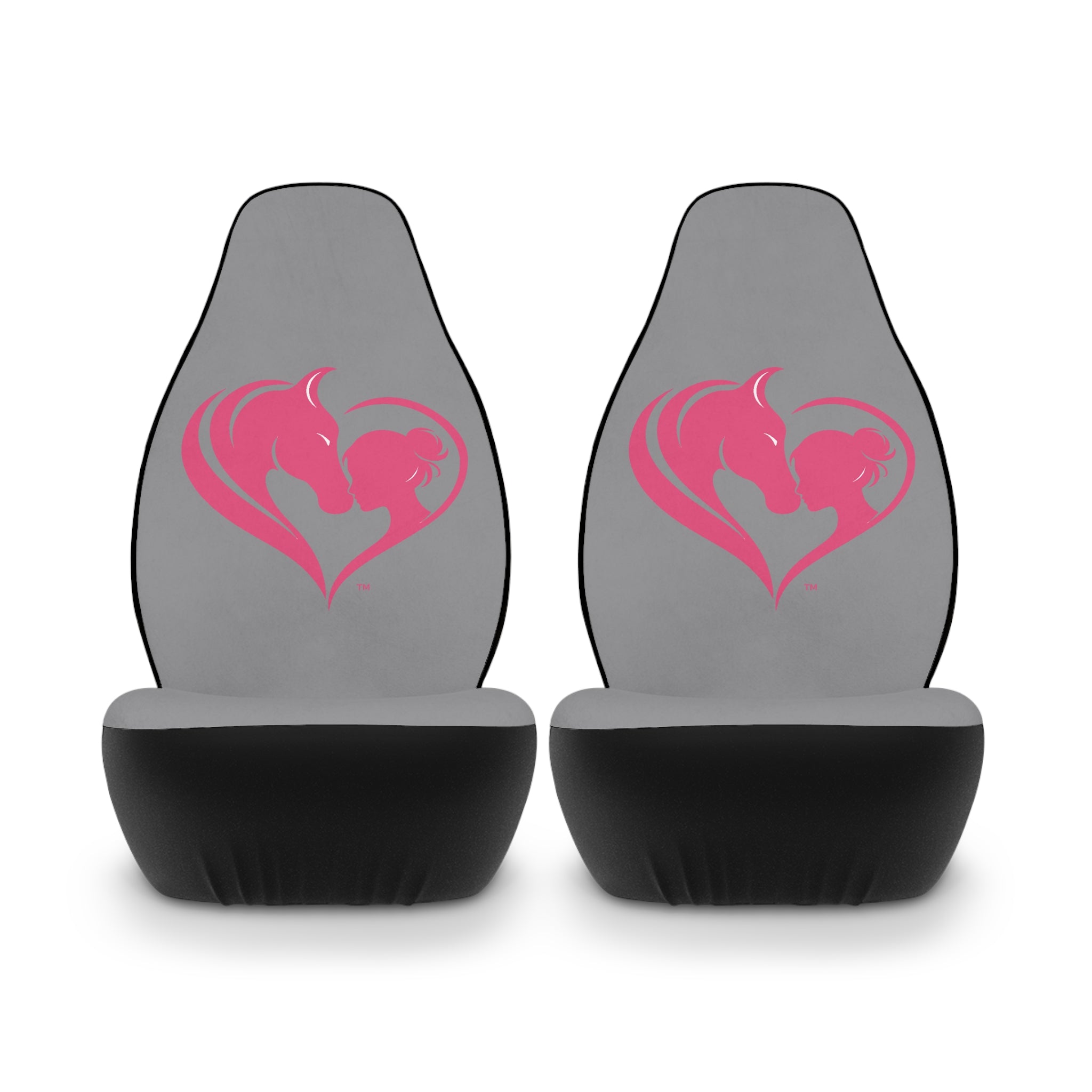 Pink Horse Heart logo Car Seat Covers | Cute Equine Design HorseGirlsBrand