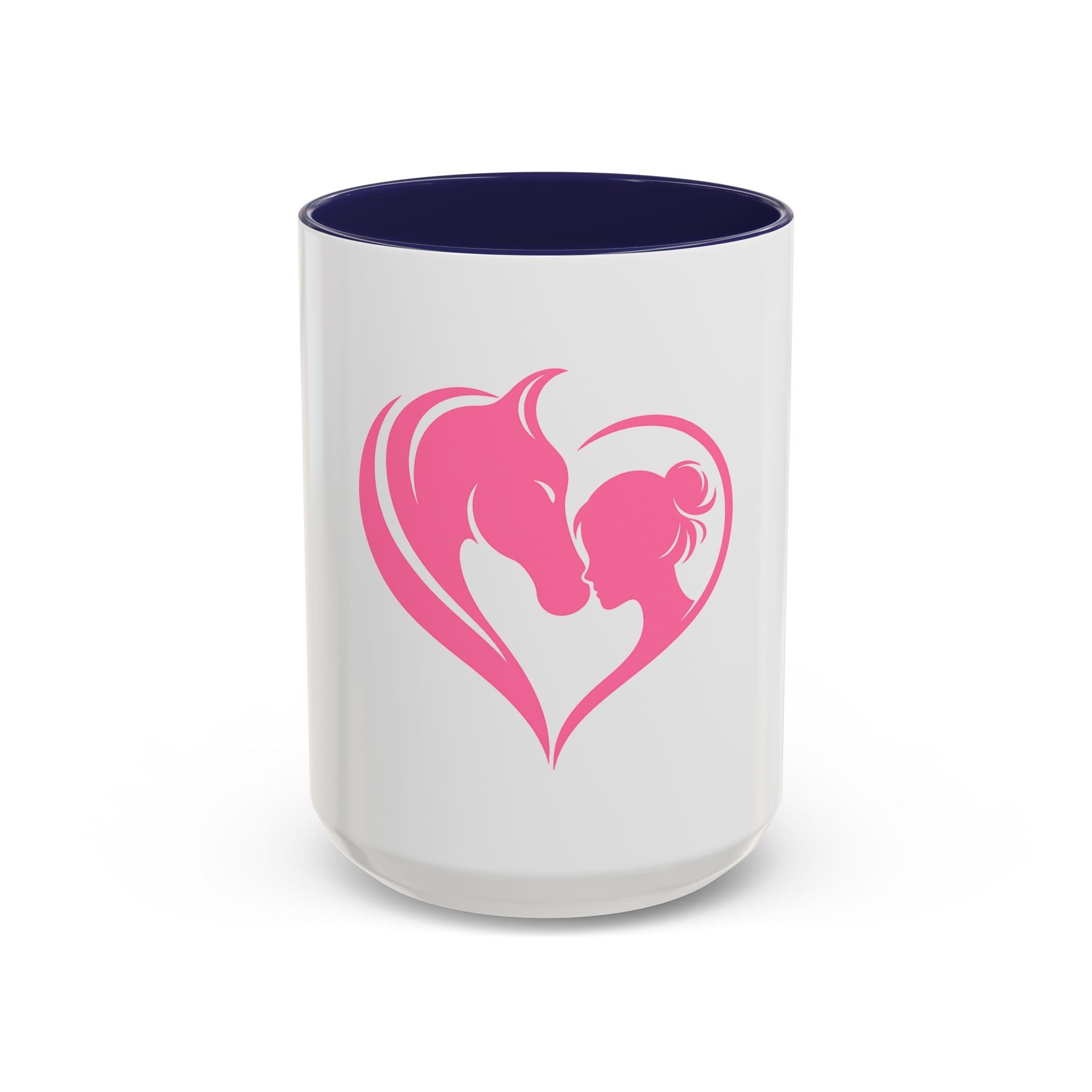 Heart Logo Accent Coffee Mug  Horse & Girl Silhouette for Horse Lovers 11/15oz HorseGirlsBrand
