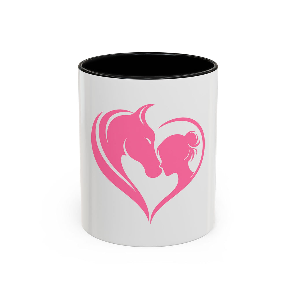 Heart Logo Accent Coffee Mug  Horse & Girl Silhouette for Horse Lovers 11/15oz HorseGirlsBrand