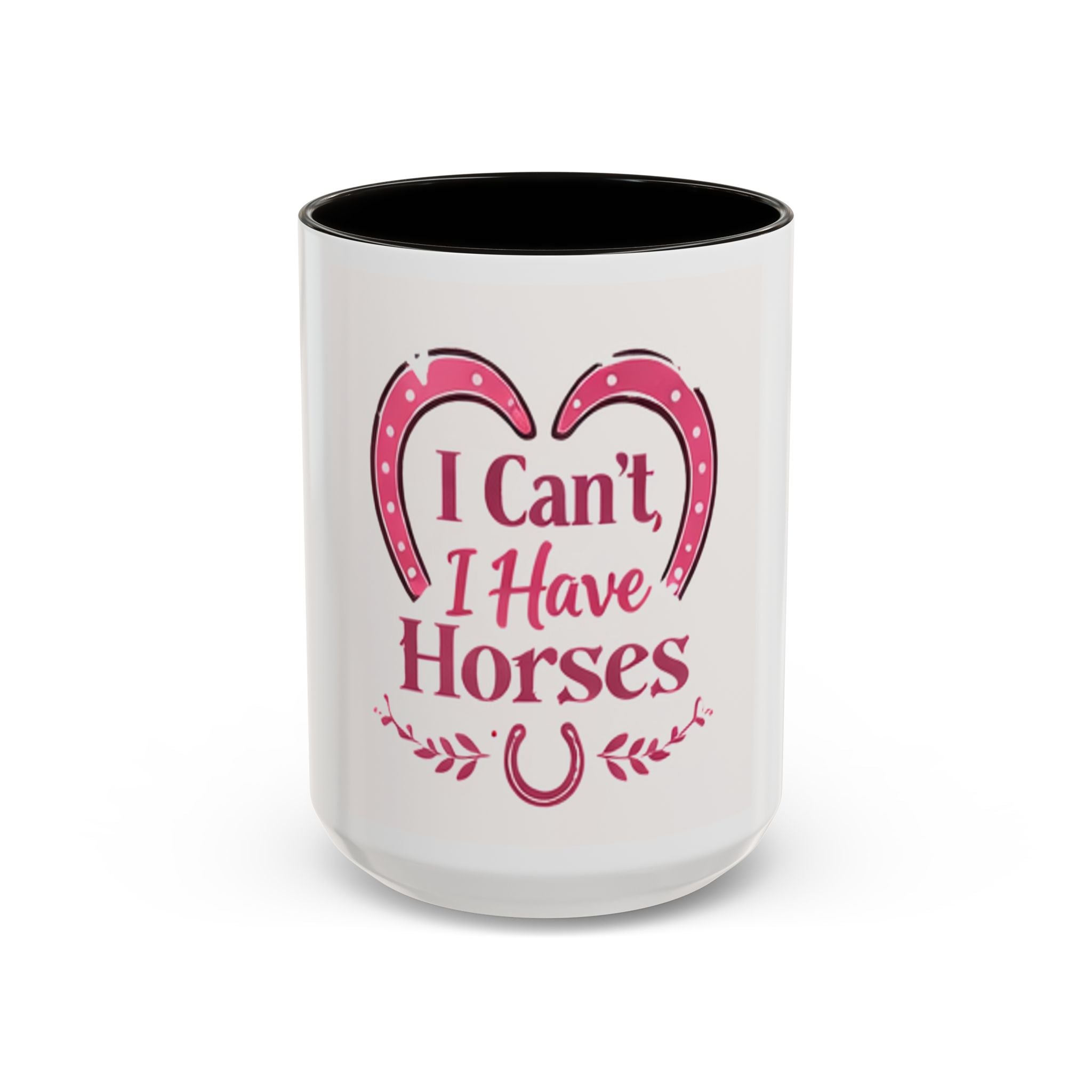 I Can't I Have Horses Pink Horseshoe Heart Mug | Coffee Cup, Equestrian, HorseGirlsBrand
