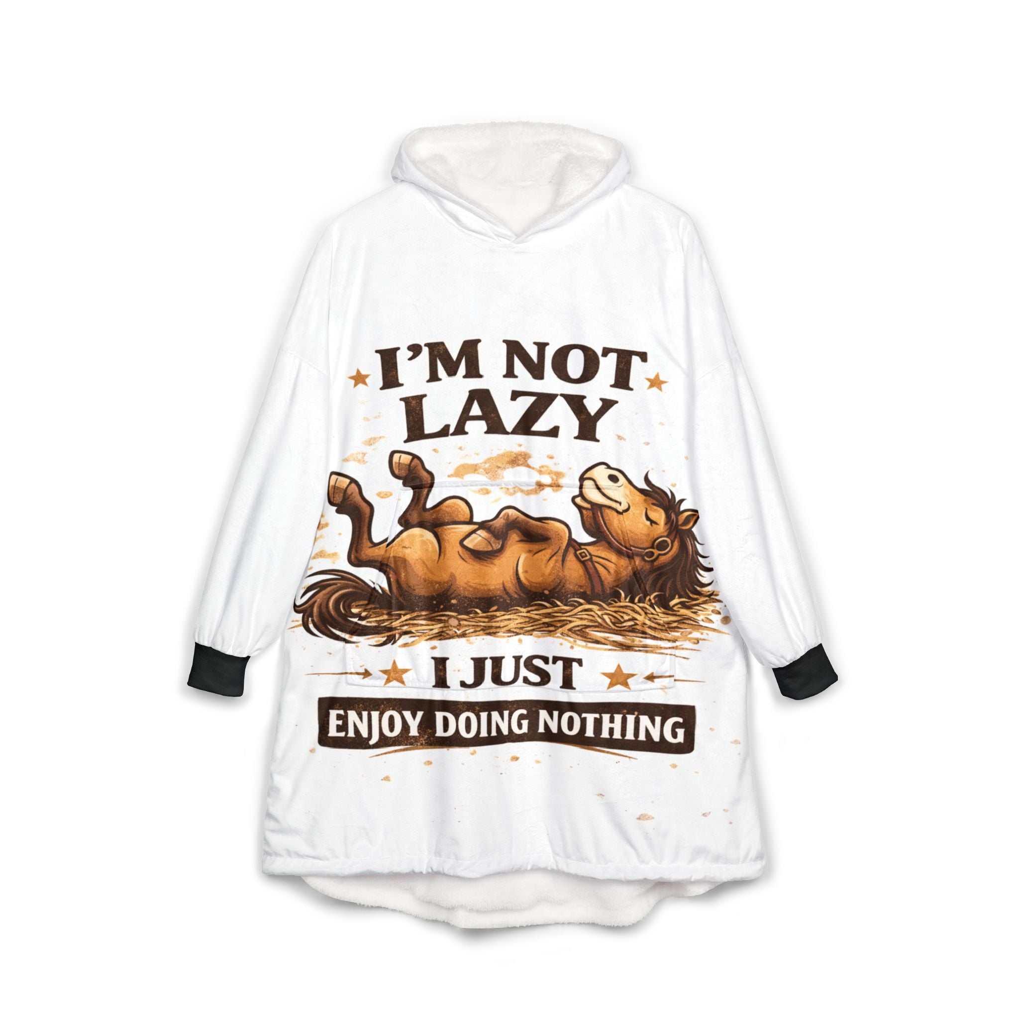 I'm Not Lazy I Just Enjoy Doing Nothing Hooded Blanket | Lazy Horse Design HorseGirlsBrand
