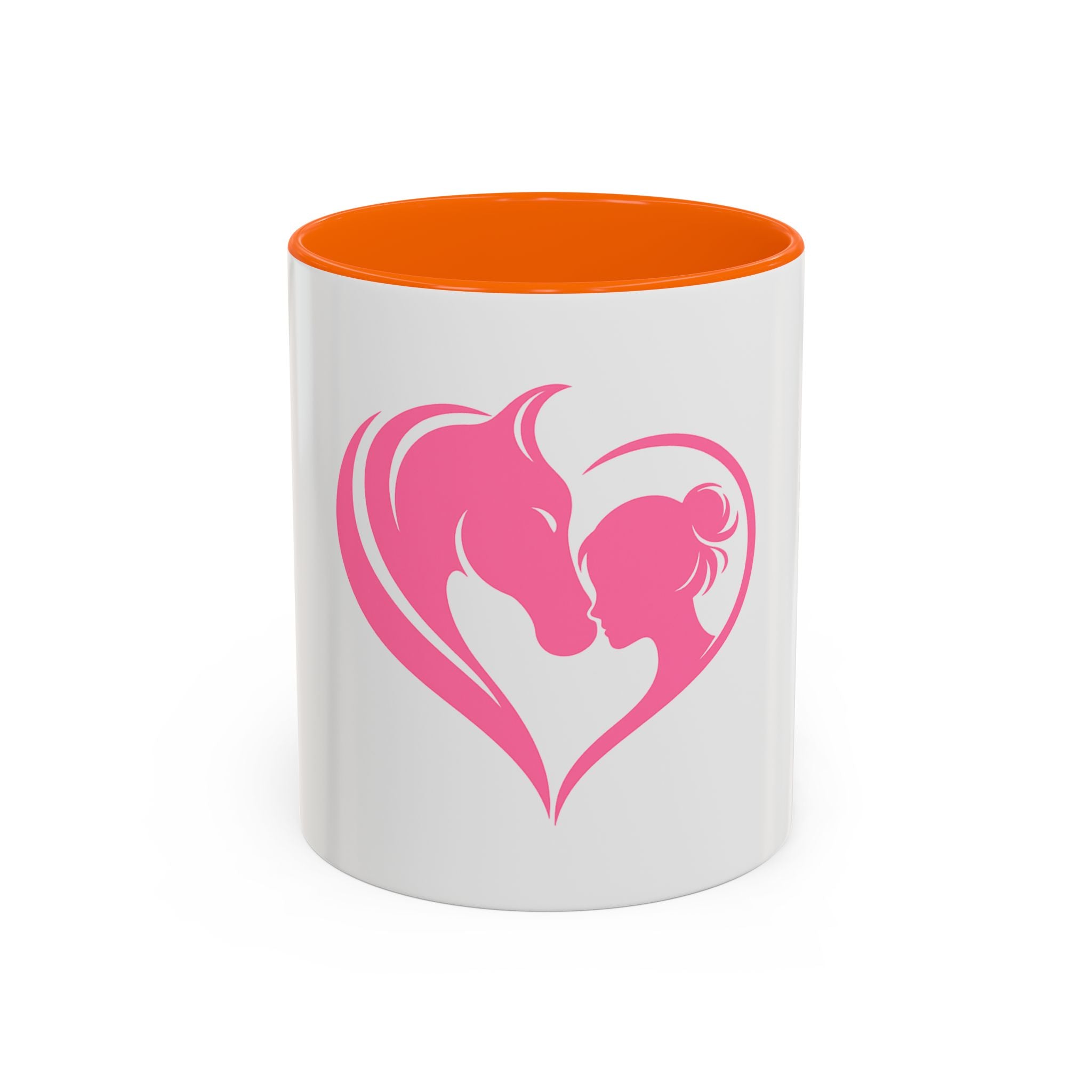 Heart Logo Accent Coffee Mug  Horse & Girl Silhouette for Horse Lovers 11/15oz HorseGirlsBrand