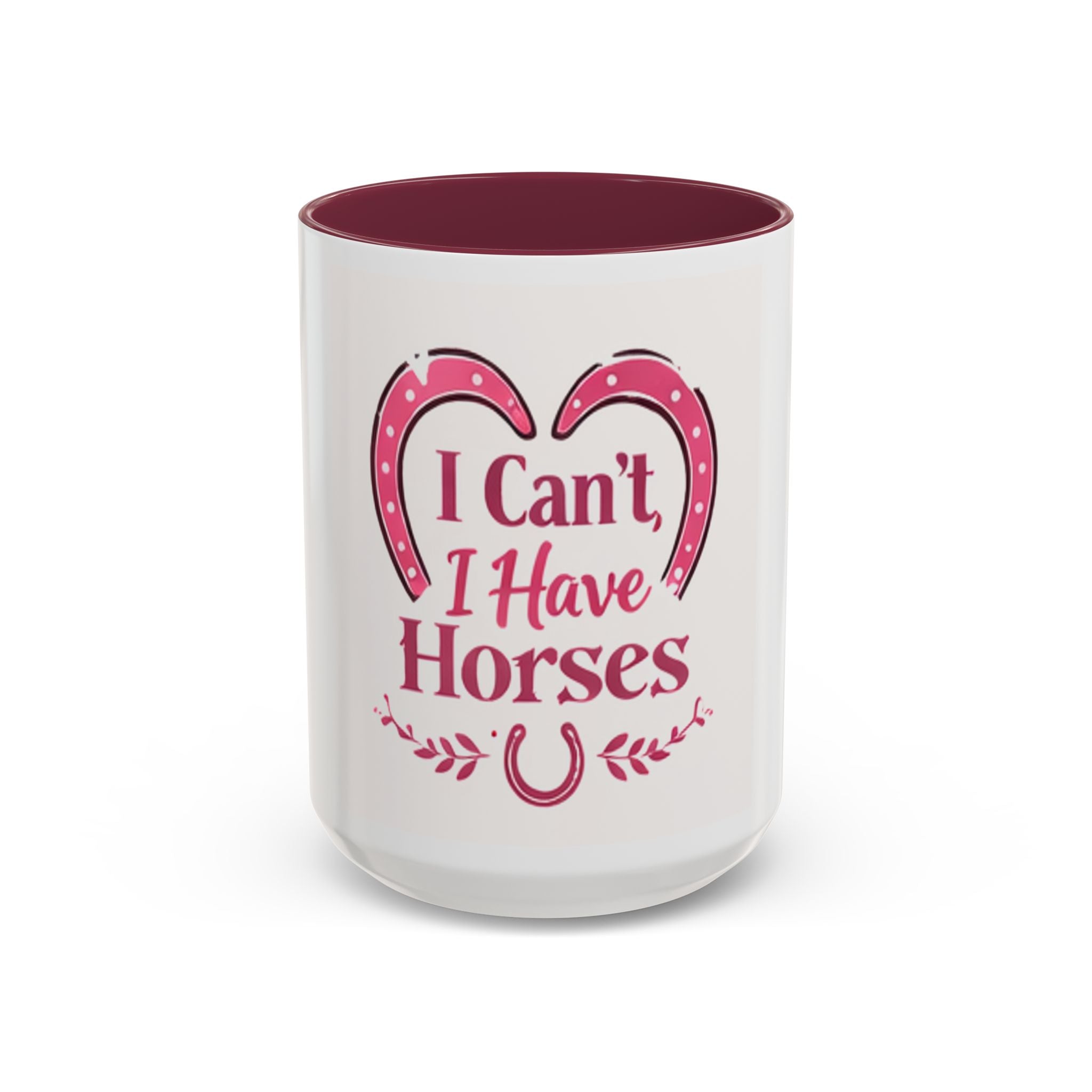I Can't I Have Horses Pink Horseshoe Heart Mug | Coffee Cup, Equestrian, HorseGirlsBrand