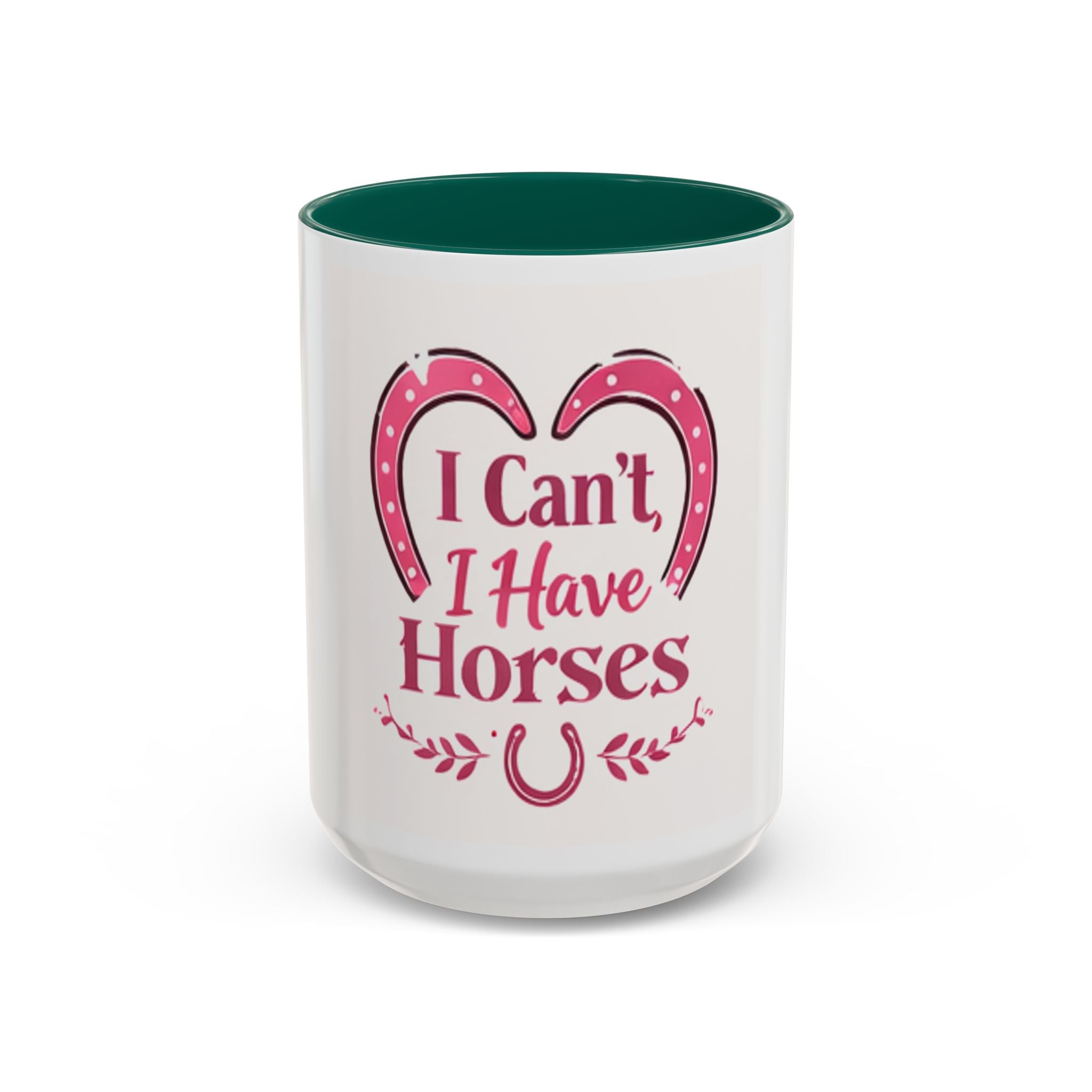 I Can't I Have Horses Pink Horseshoe Heart Mug | Coffee Cup, Equestrian, HorseGirlsBrand