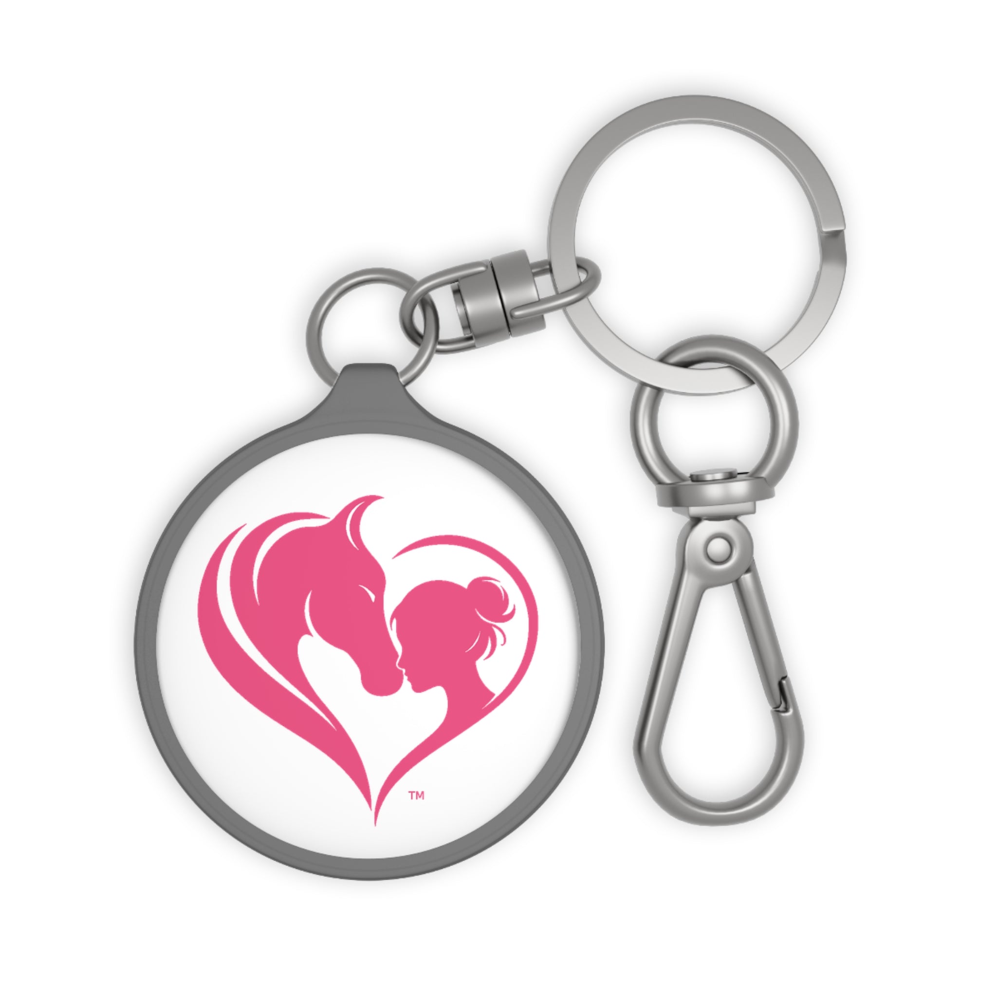 Pink Horse Heart silhouette Keyring Tag | Equestrian Keychain HorseGirlsBrand