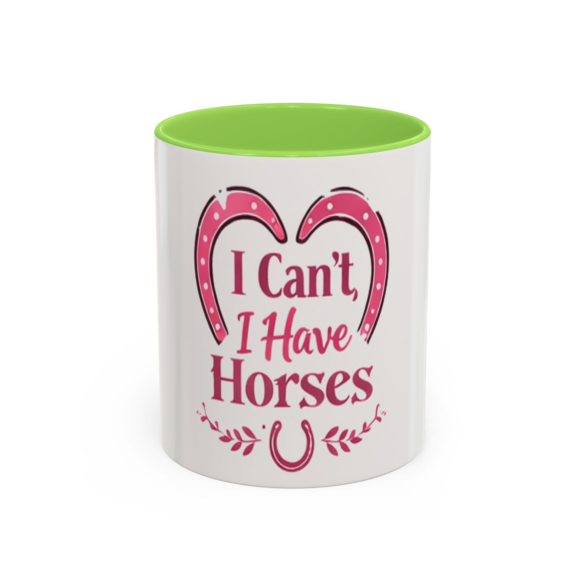 I Can't I Have Horses Pink Horseshoe Heart Mug | Coffee Cup, Equestrian, HorseGirlsBrand
