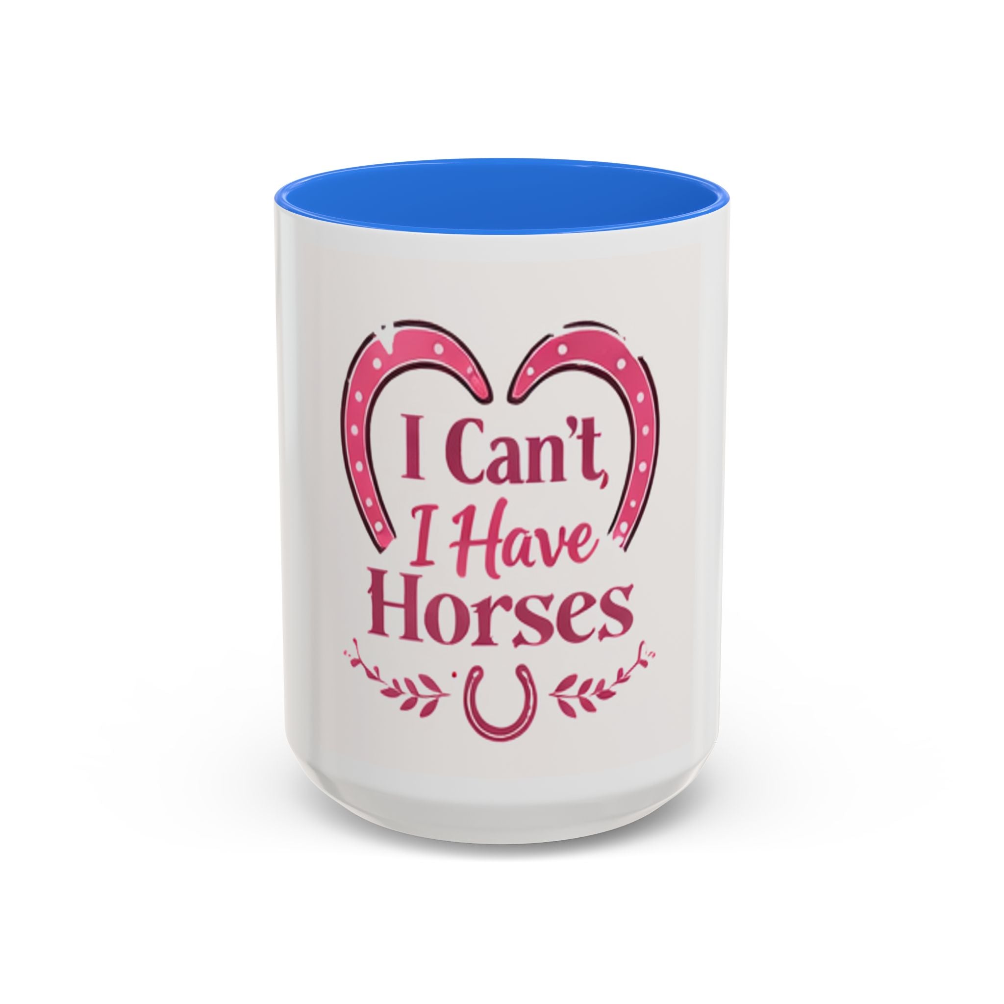 I Can't I Have Horses Pink Horseshoe Heart Mug | Coffee Cup, Equestrian, HorseGirlsBrand