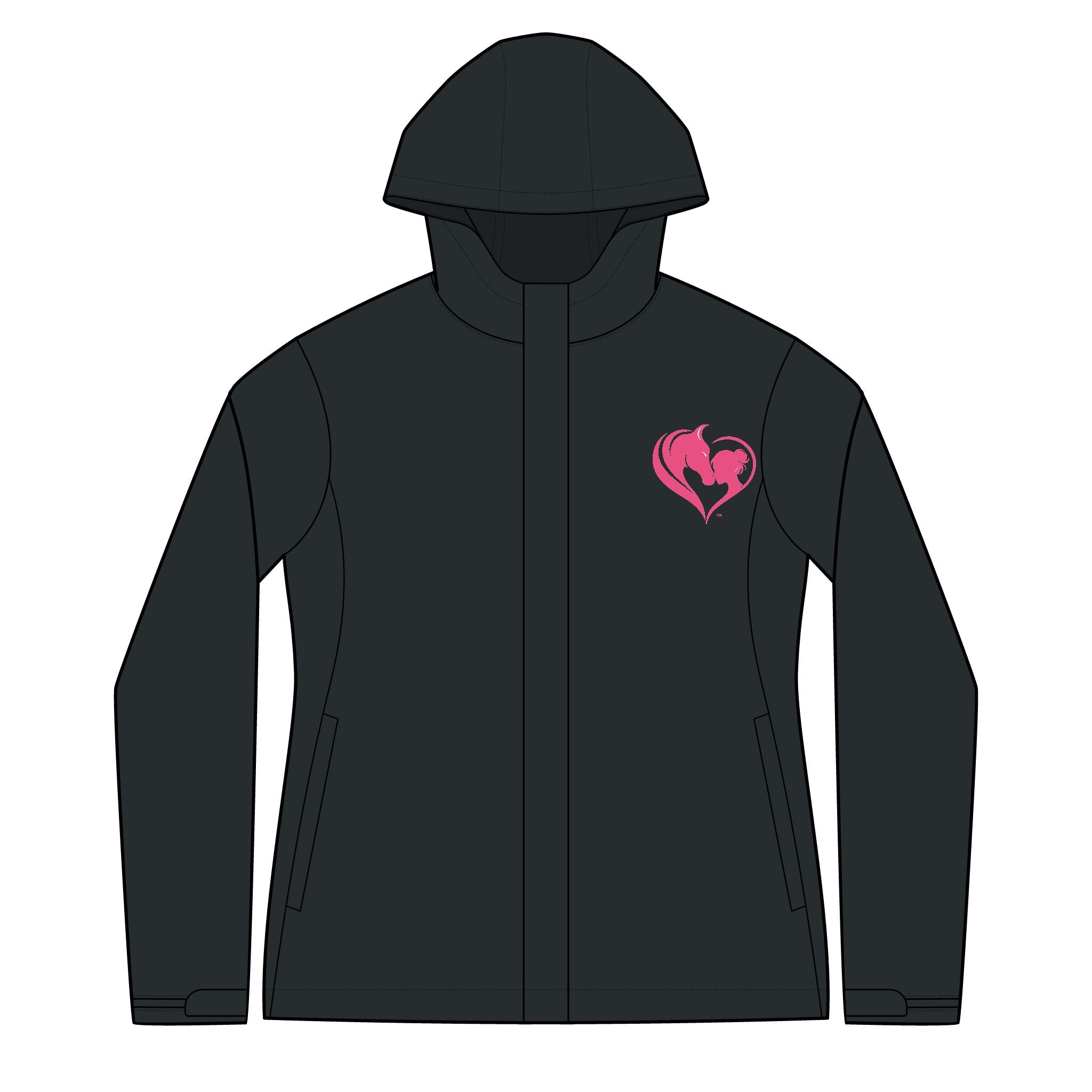 Pink Heart Logo Jacket | Arcadia Hooded Jacket HorseGirlsBrand