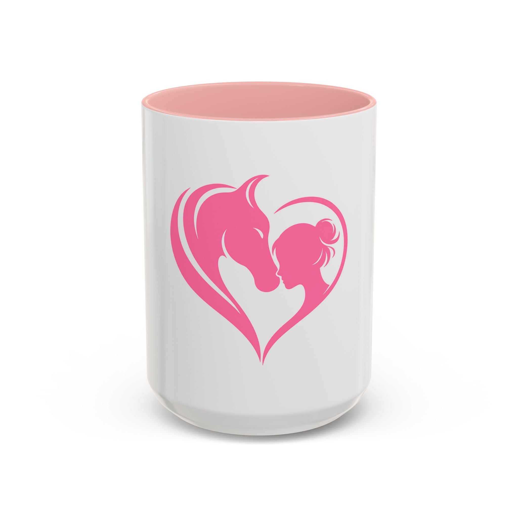 Heart Logo Accent Coffee Mug  Horse & Girl Silhouette for Horse Lovers 11/15oz HorseGirlsBrand