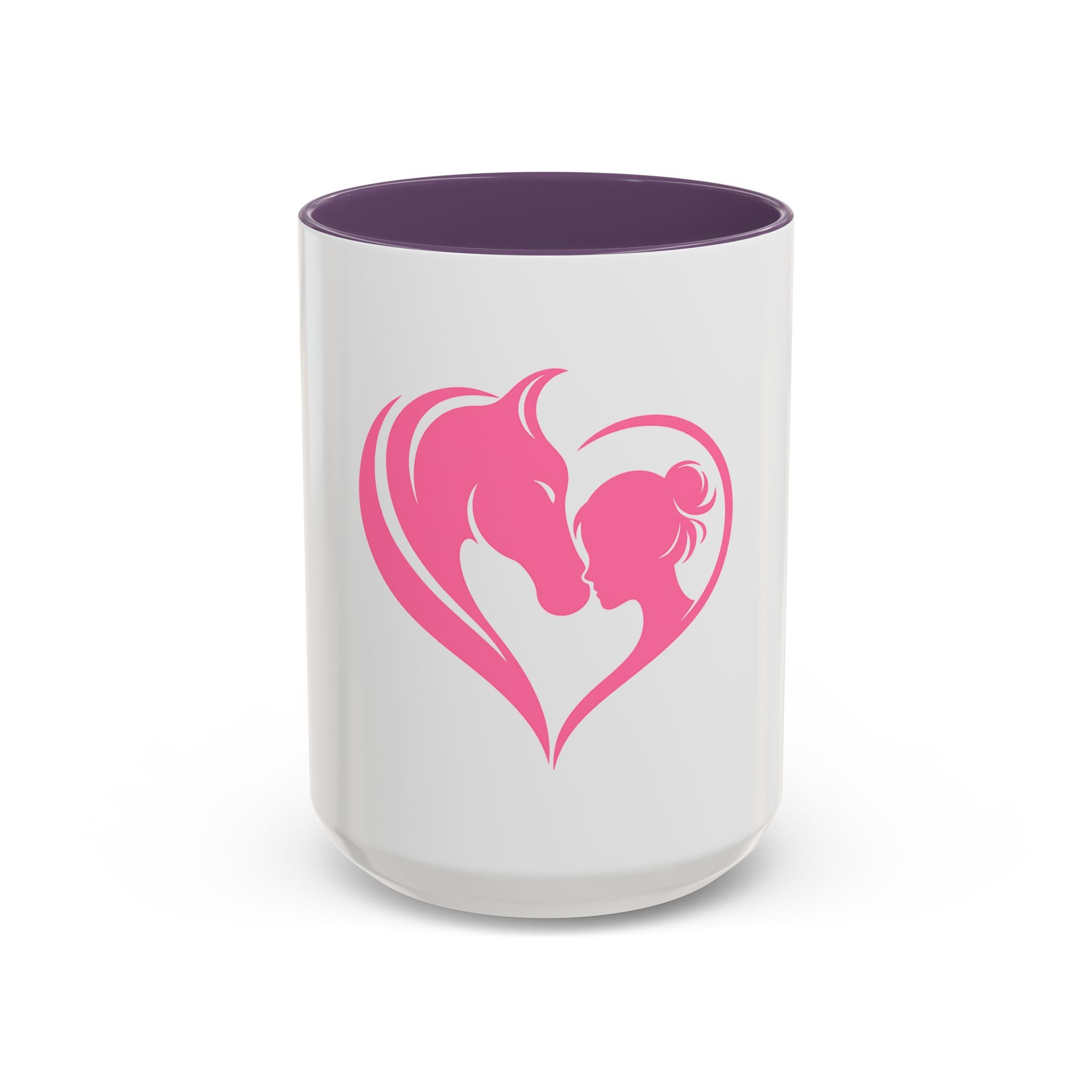 Heart Logo Accent Coffee Mug  Horse & Girl Silhouette for Horse Lovers 11/15oz HorseGirlsBrand