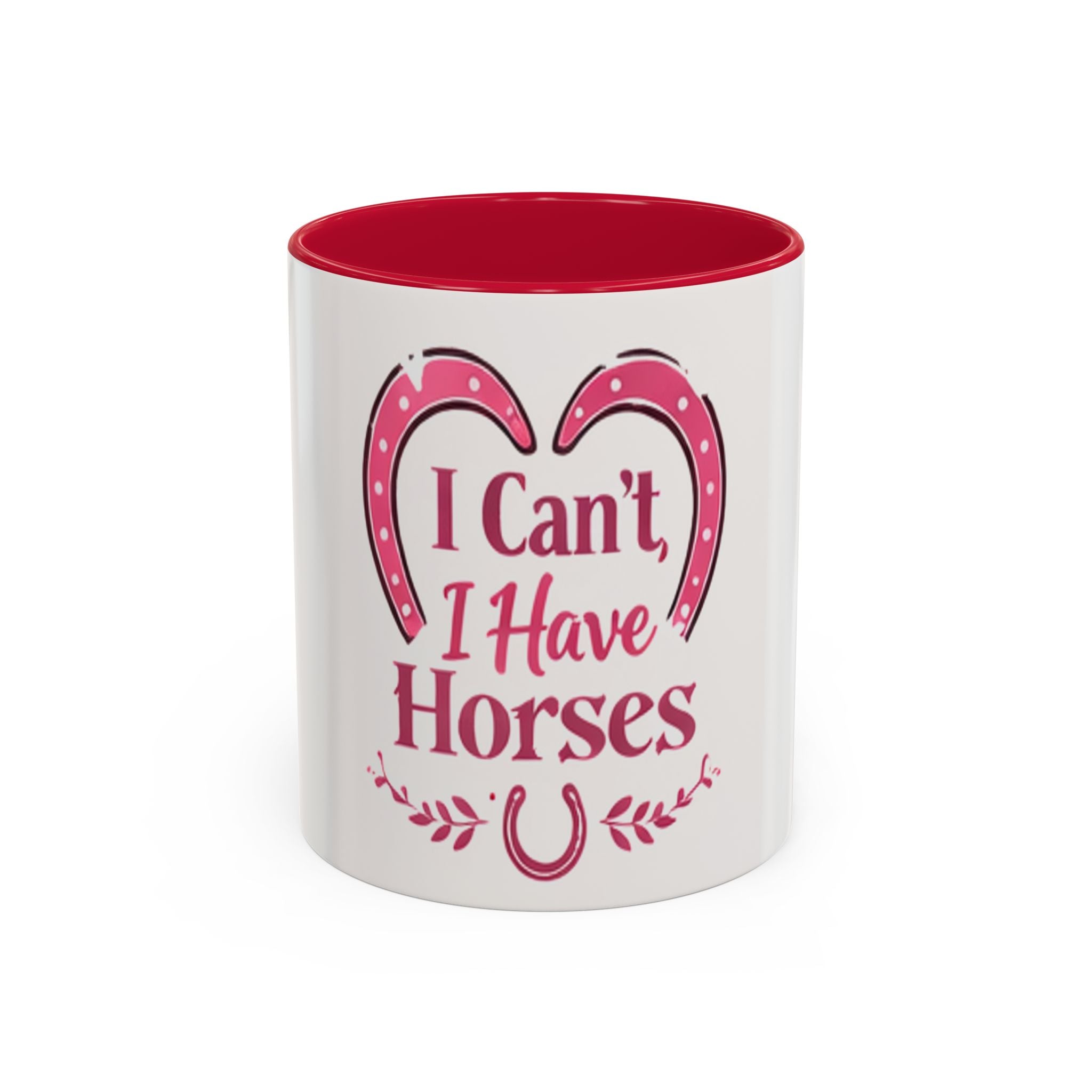 I Can't I Have Horses Pink Horseshoe Heart Mug | Coffee Cup, Equestrian, HorseGirlsBrand