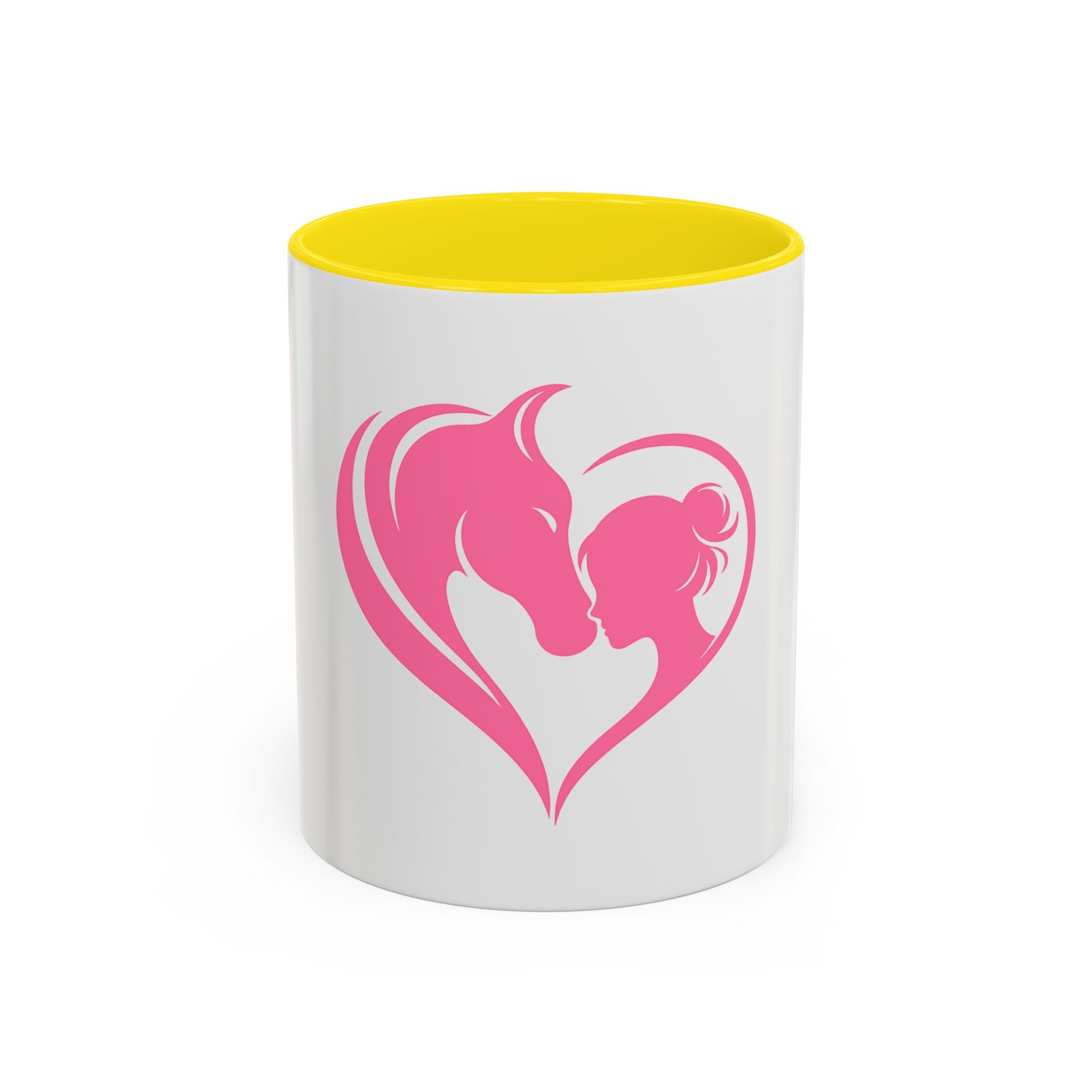 Heart Logo Accent Coffee Mug  Horse & Girl Silhouette for Horse Lovers 11/15oz HorseGirlsBrand